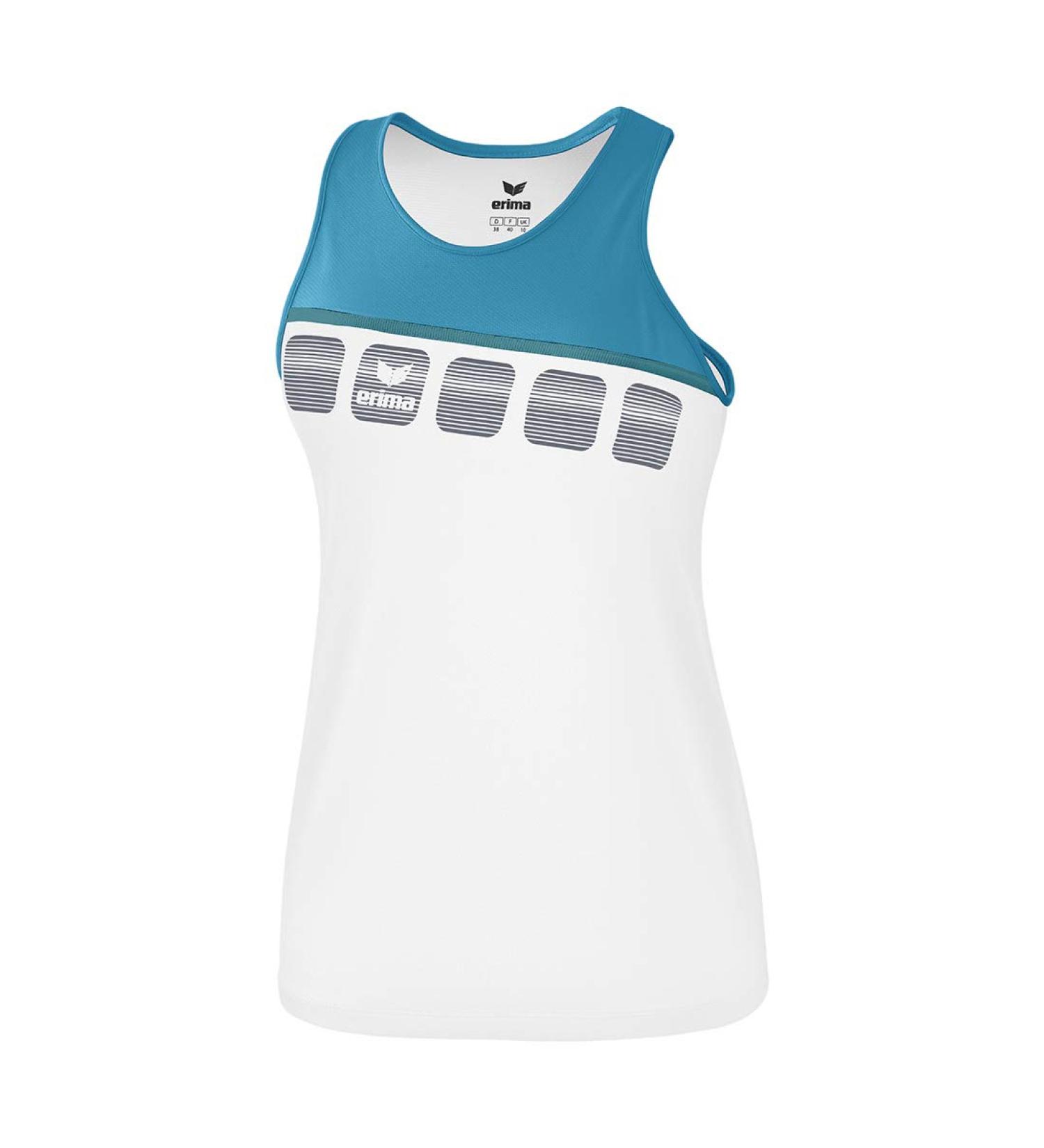 Erima Kids 5-c Tanktop 152 - White/Oriental Blue/Colonial Blue | Stylish & Comfortable Youth Sportswear | International Shipping Available - Buy Online on SooperMarket.com