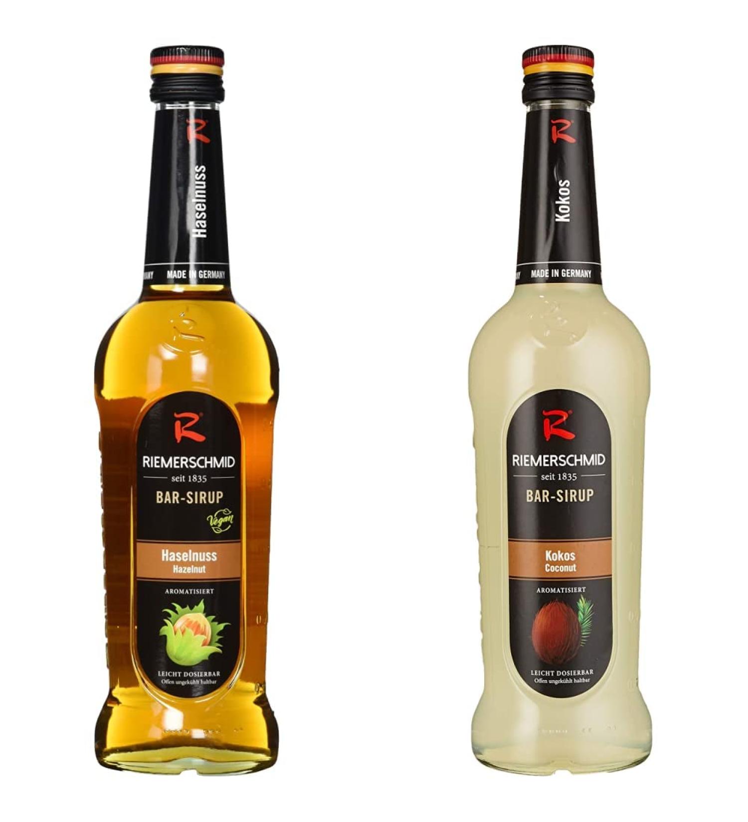 Riemerschmid Hazelnut & Coconut Bar Syrup Bundle (2 x 0.7L) - Premium Flavors for Cocktails & Desserts | International Shipping Available - Buy Online on SooperMarket.com