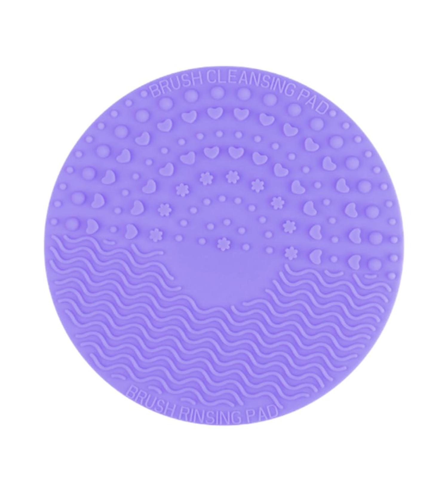 Makeup Brush Cleaner Mat Round Makeup Brush Cleaner Pad Silicone Brush Cleaner Brush Clean Pad for Makeup Tool Clean Purple - Buy Online on SooperMarket.com