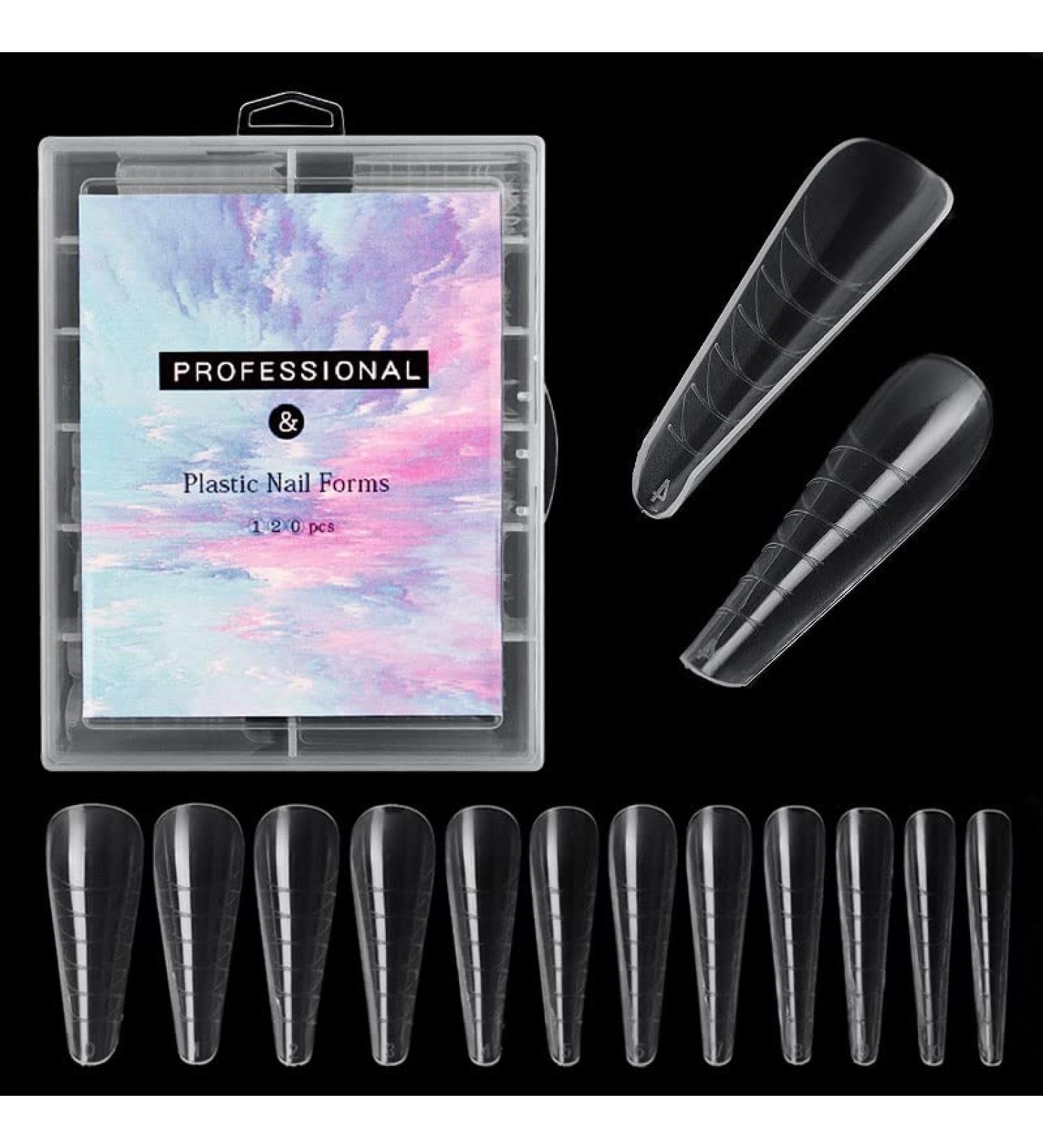 120pcs Poly Nail Extension Forms - Full Cover Dual Tips for Acrylic & Poly Gel Manicures - Buy Online on SooperMarket.com