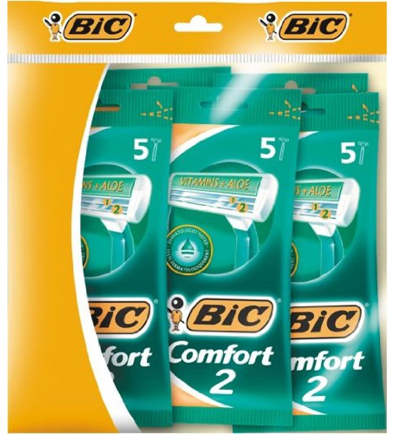 BIC Comfort 2 Men's Twin Blade Disposable Razor - Buy 5 Packs of 5 - Best International Shipping! - Buy Online on SooperMarket.com