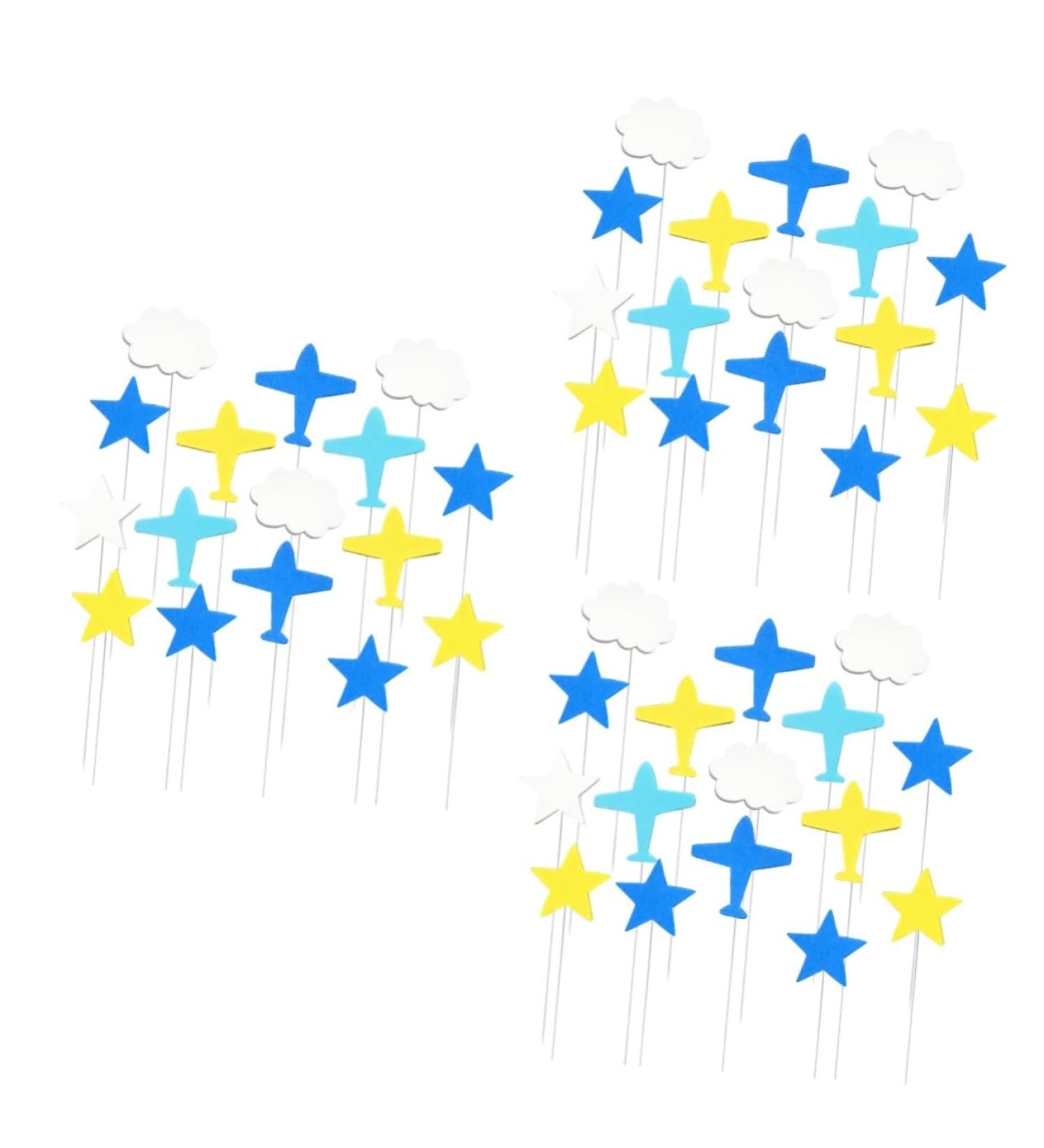 Warmhm 48 Pcs Decor Top Hat Cupcakes Plane Cake Toppers Cloud Cupcake Toppers The Clouds Insert Card Baby As Shownx3pcs mediumx3pcs - Buy Online on SooperMarket.com