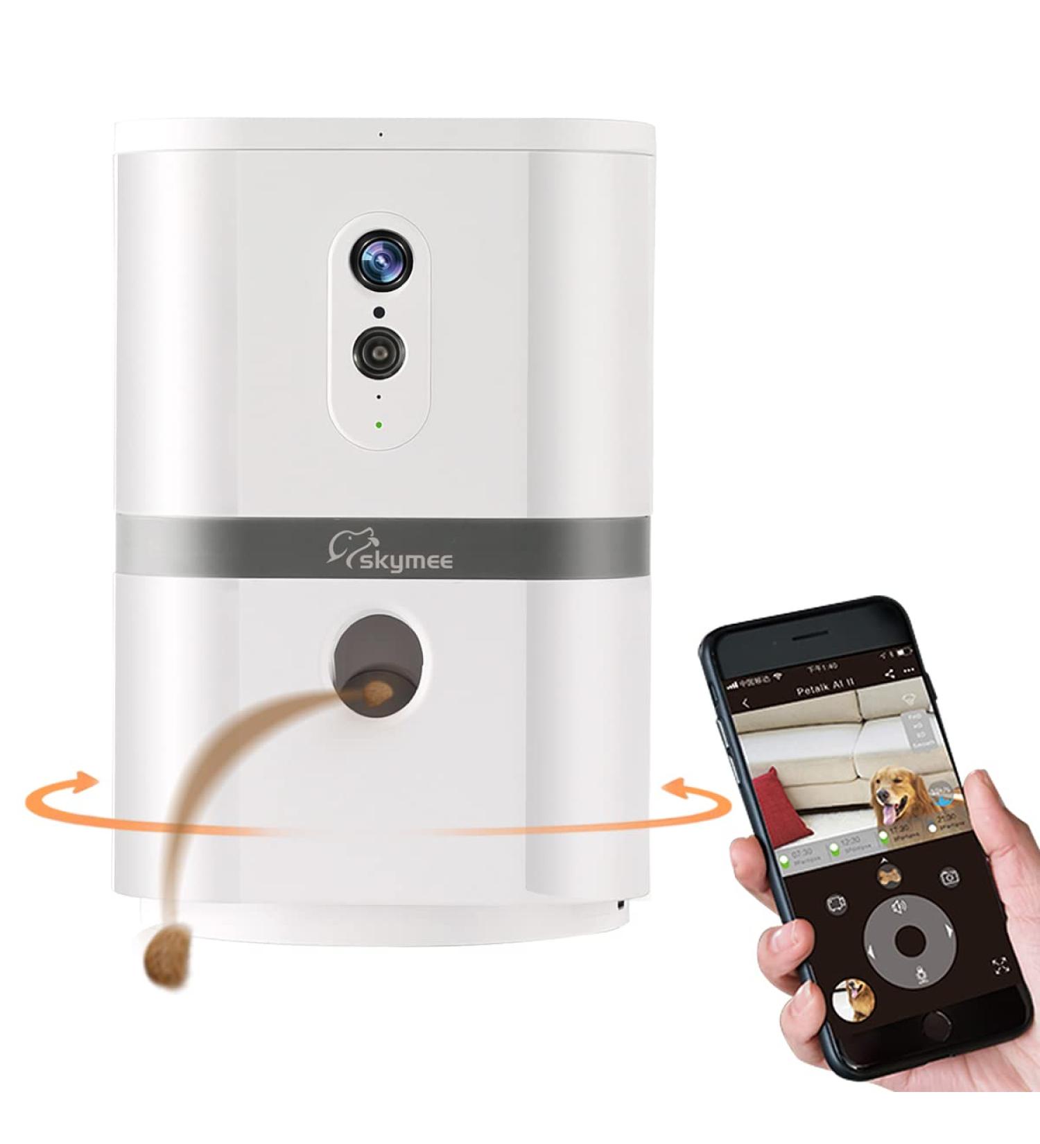 SKYMEE Petalk AI II: WiFi Dog Camera with Treat Dispenser, 180 PTZ, Night Vision - Alexa Compatible - Buy Online on SooperMarket.com
