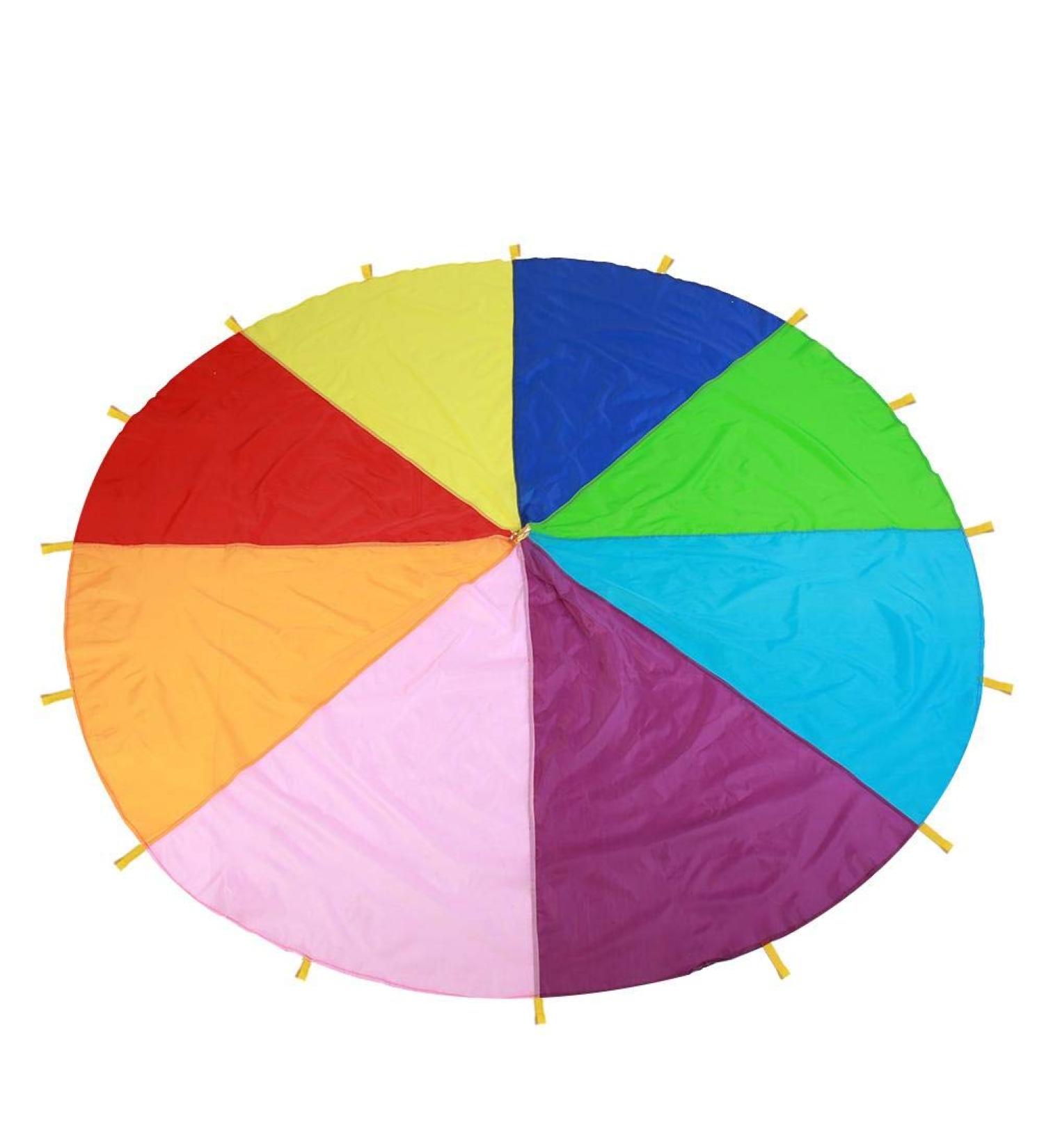 Kids Parachute: Giant Multicolored Play Canopy with 16 Handles - Indoor & Outdoor Toy for Teamwork and Fitness | 3.6m/142 - Buy Online on SooperMarket.com