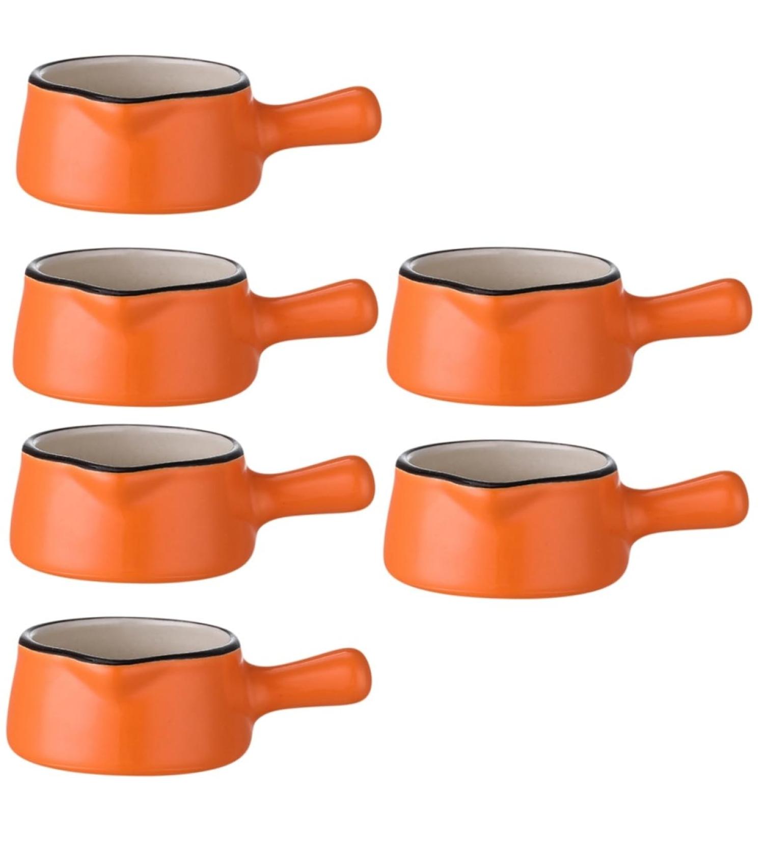 MAGICLULU 6 Pcs Mini Sauce Dish Milk Pasta Cooker Condiment Pot Coffe Creamer Espresso Mugs Coffee Mini Butter Seasoning Serving Dishes Dipping Sauce Bowls Sushi Drying Rack Ceramics Baby 8X5X3CMx3pcs Orangex3pcs - Buy Online on SooperMarket.com