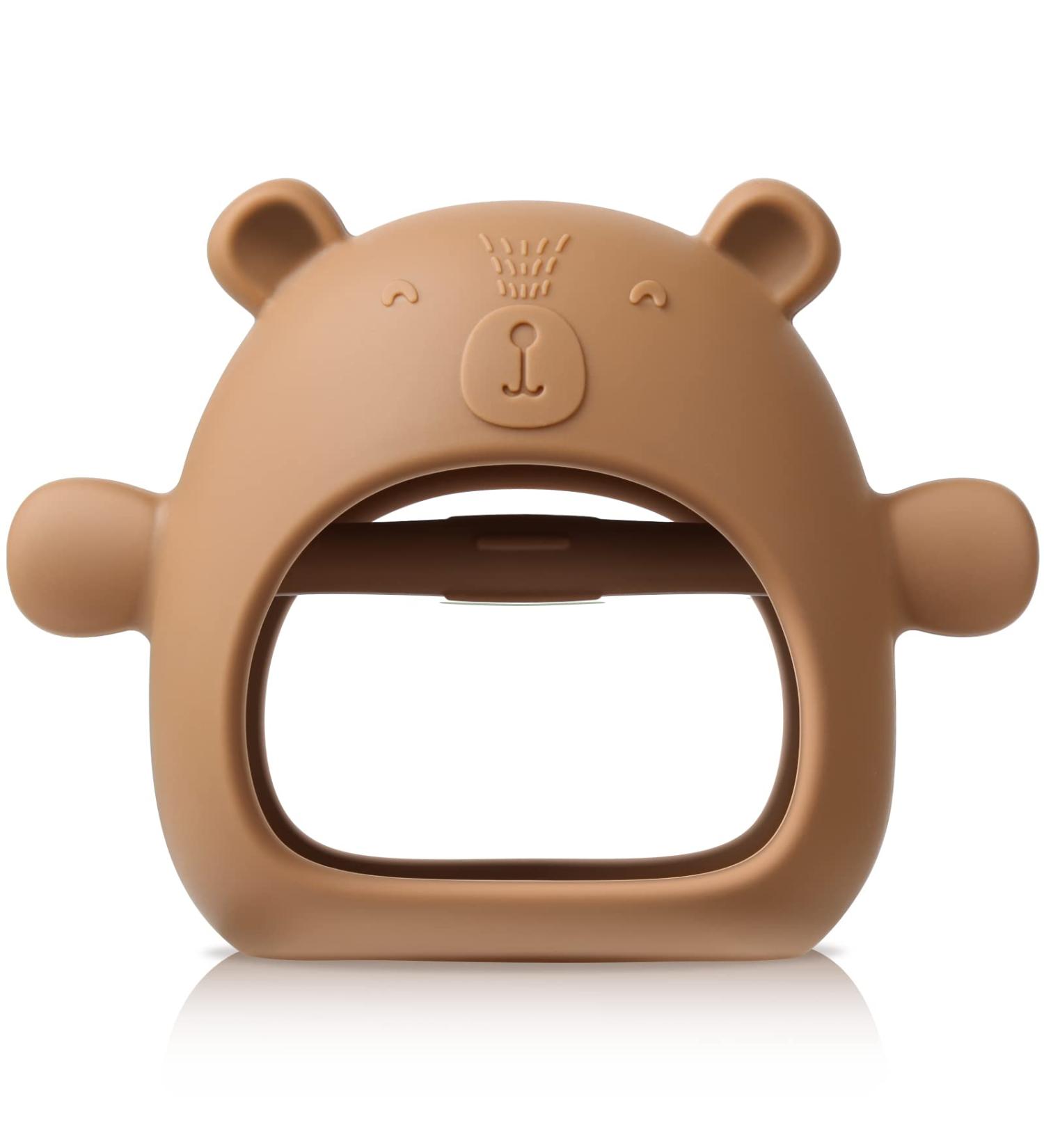 COZYPANDA Baby Teething Toys - BPA Free Bear Teether for Babies 0-6 Months - Teething Relief Pacifiers - Brown - Buy Online on SooperMarket.com