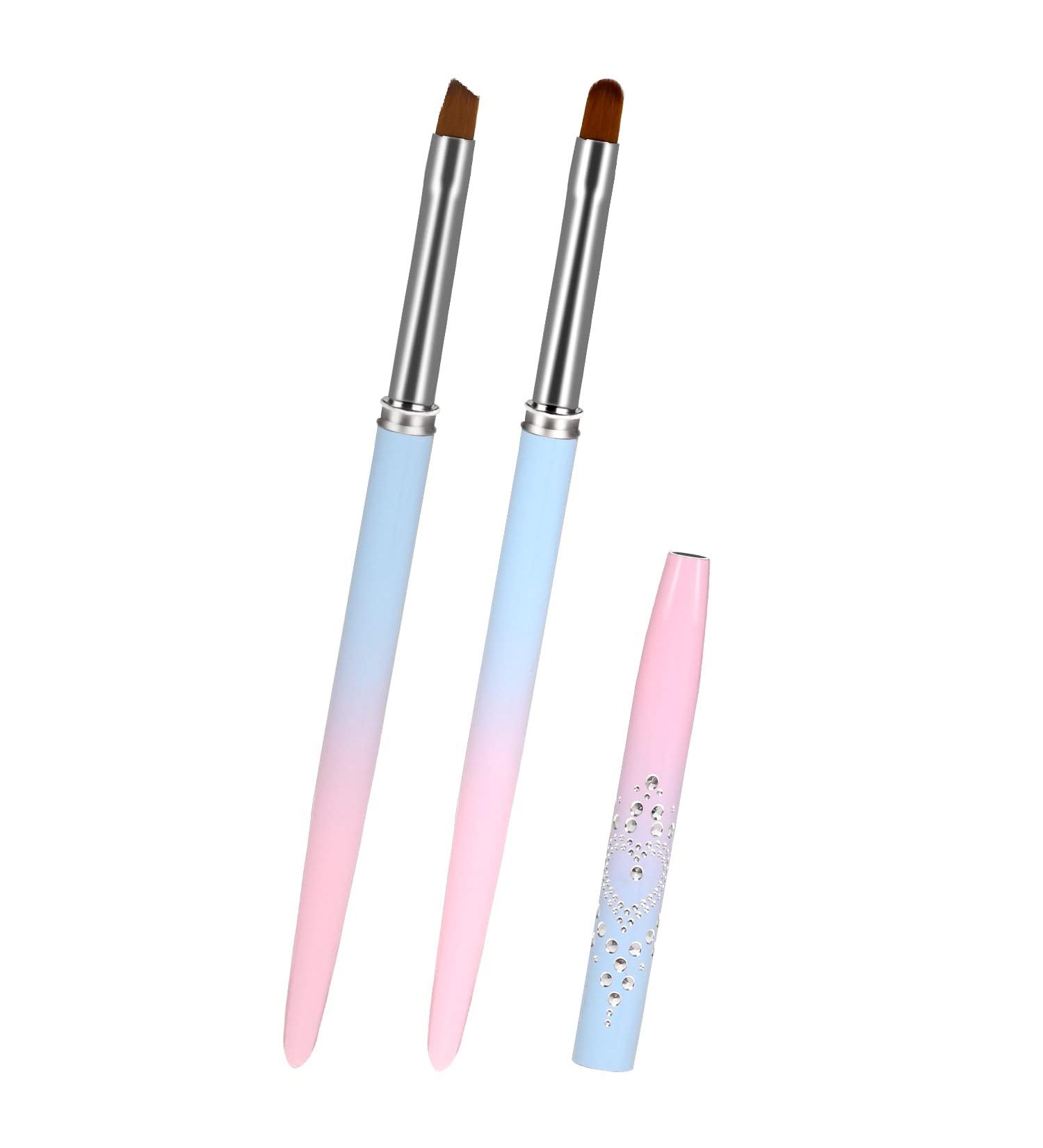 Sliverdew Nail Art Clean Up Brush Set - 2Pcs Round&Angled Professional Brushes for Nail Art Design and Fingernail Cleaning - Buy Online on SooperMarket.com