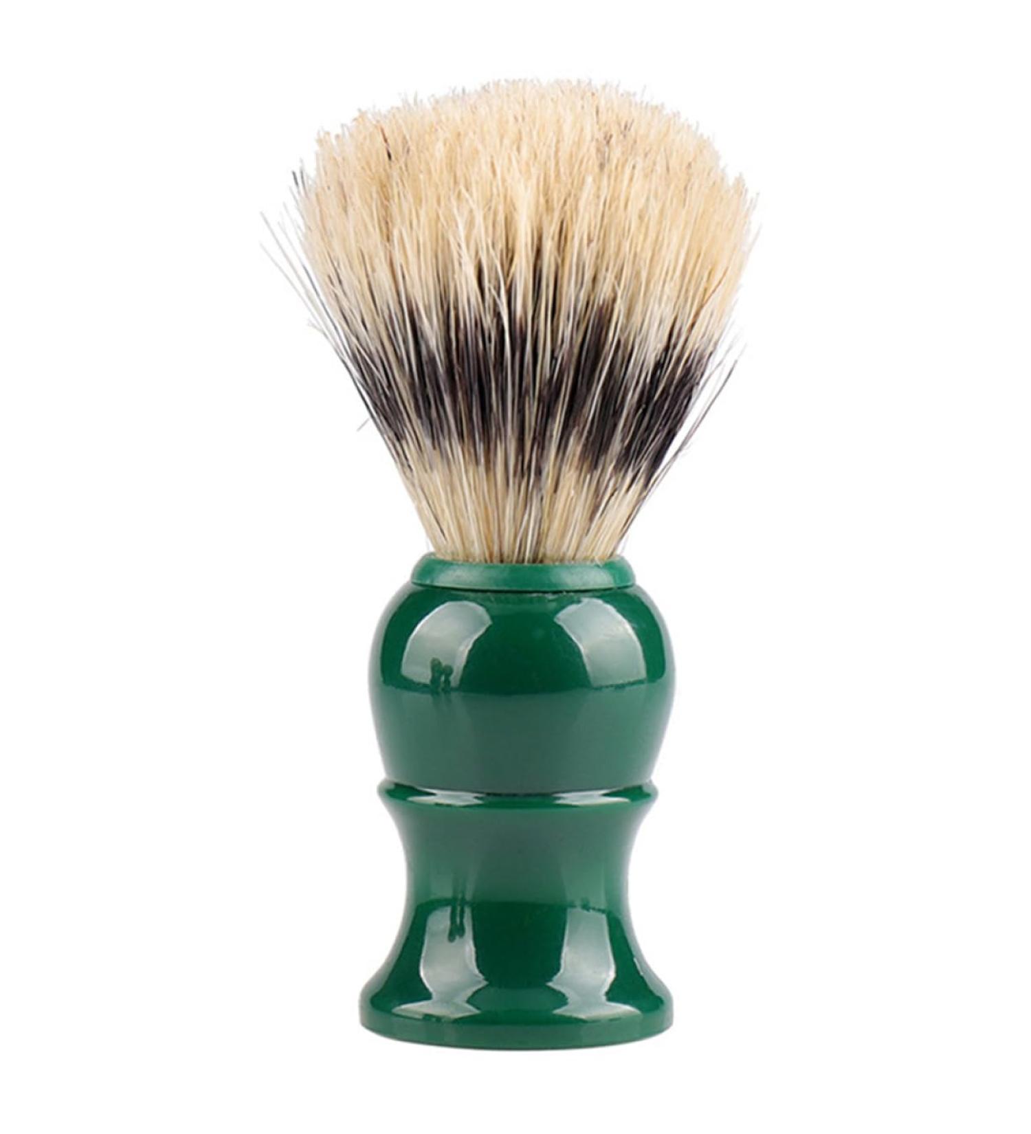 Premium Green Hair Shaving Brush - Soft Bristle Safety Neck Sweep Brush for Men & Women | International Shipping Available - Buy Online on SooperMarket.com