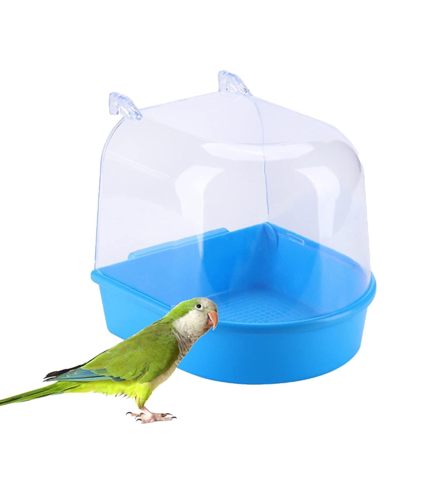 YNC Bird Cage Bathtub Shower Box - Clear Hanging Bird Tub for Cockatiel, Parakeet & Small Pet Birds - Buy Online on SooperMarket.com