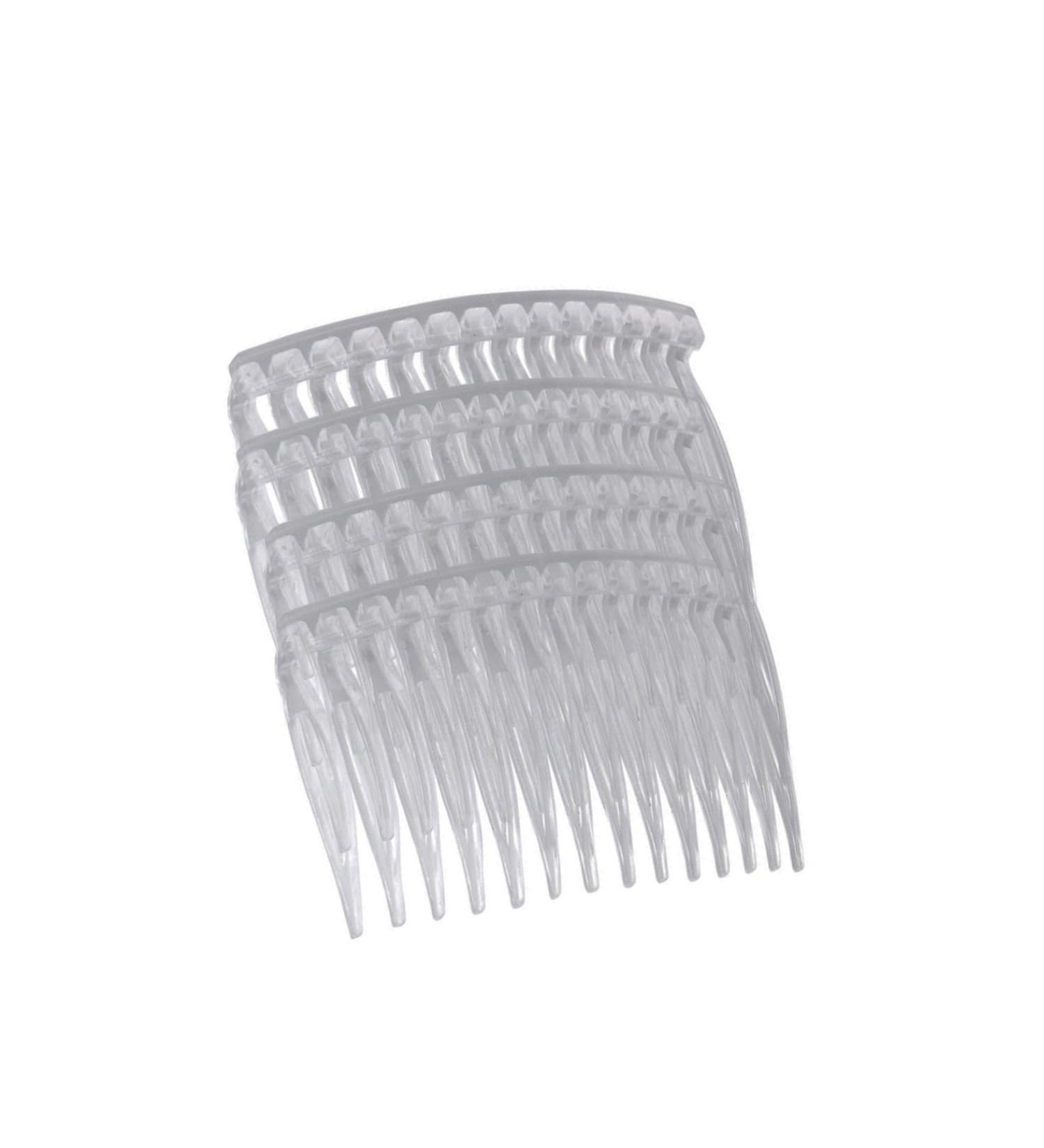 Set of 4 Tort Plain Hair Combs 7cm French Side Combs - White | Strong Hold Hair Clips for Girls & Women - Buy Online on SooperMarket.com