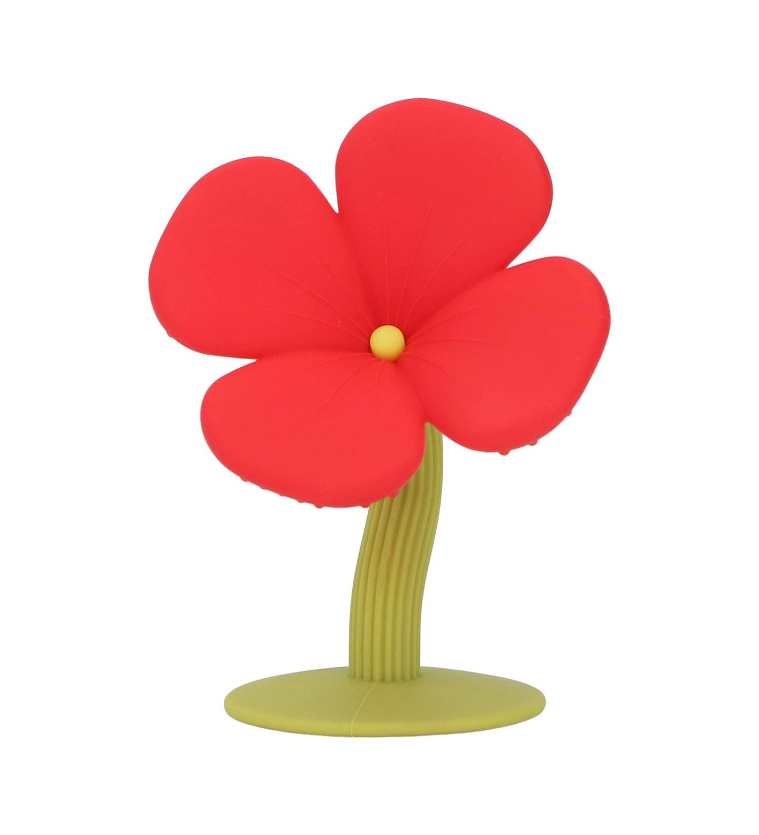 Plplaaoo Baby Teething Ring - Washable Food-Safe Silicone Ideal Gift for Toddlers Boiled Water Safe Rose Red - Buy Online on SooperMarket.com