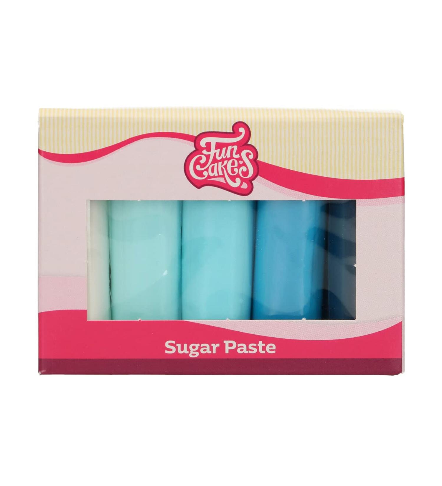 FunCakes Fondant Multipack - Blue | Easy to Use Smooth & Pliable - Perfect for Cake Decorating | Halal Kosher Gluten-Free | 5 Colors 5 x 100g - Buy Online on SooperMarket.com
