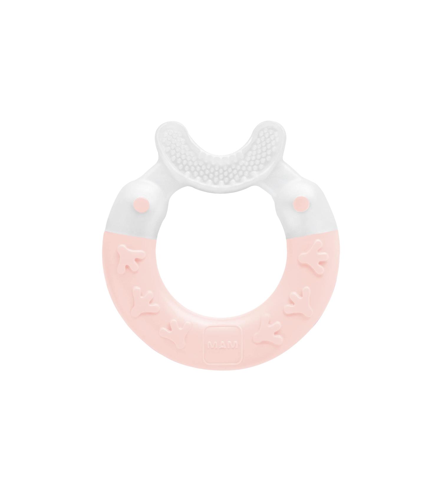 MAM BeiÃring Bite & Brush - Baby Tooth Aid for Gums & Dental Care - Extra-Soft Bristles - Pink - 3+ Months - 1 Piece - Buy Online on SooperMarket.com