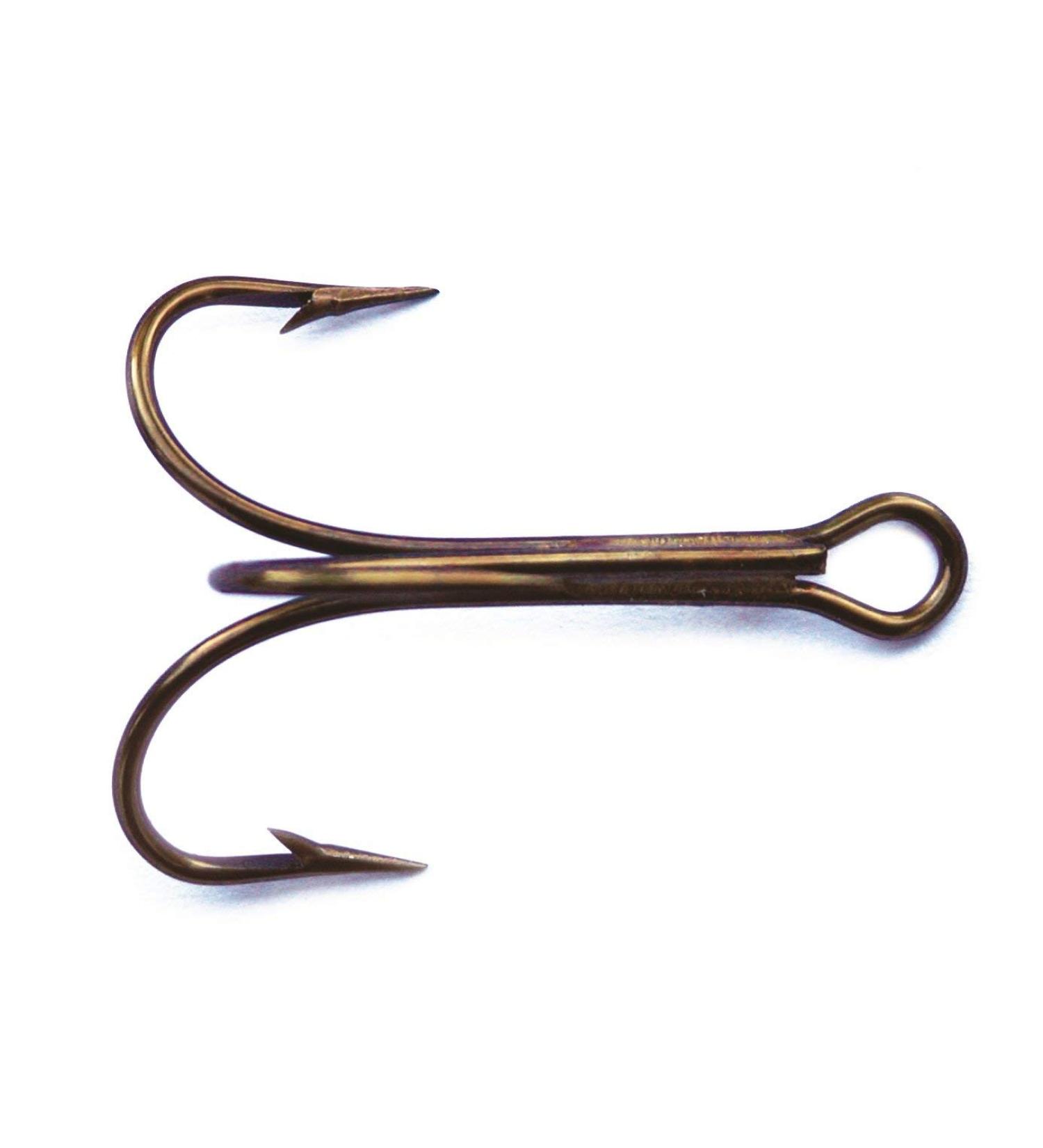 Mustad 3551 Classic Treble Standard Strength Fishing Hooks | Tackle for Fishing Equipment | Comes in Bronz, Nickle, Gold, Blonde Red Size 18, Pack of 25 Bronze