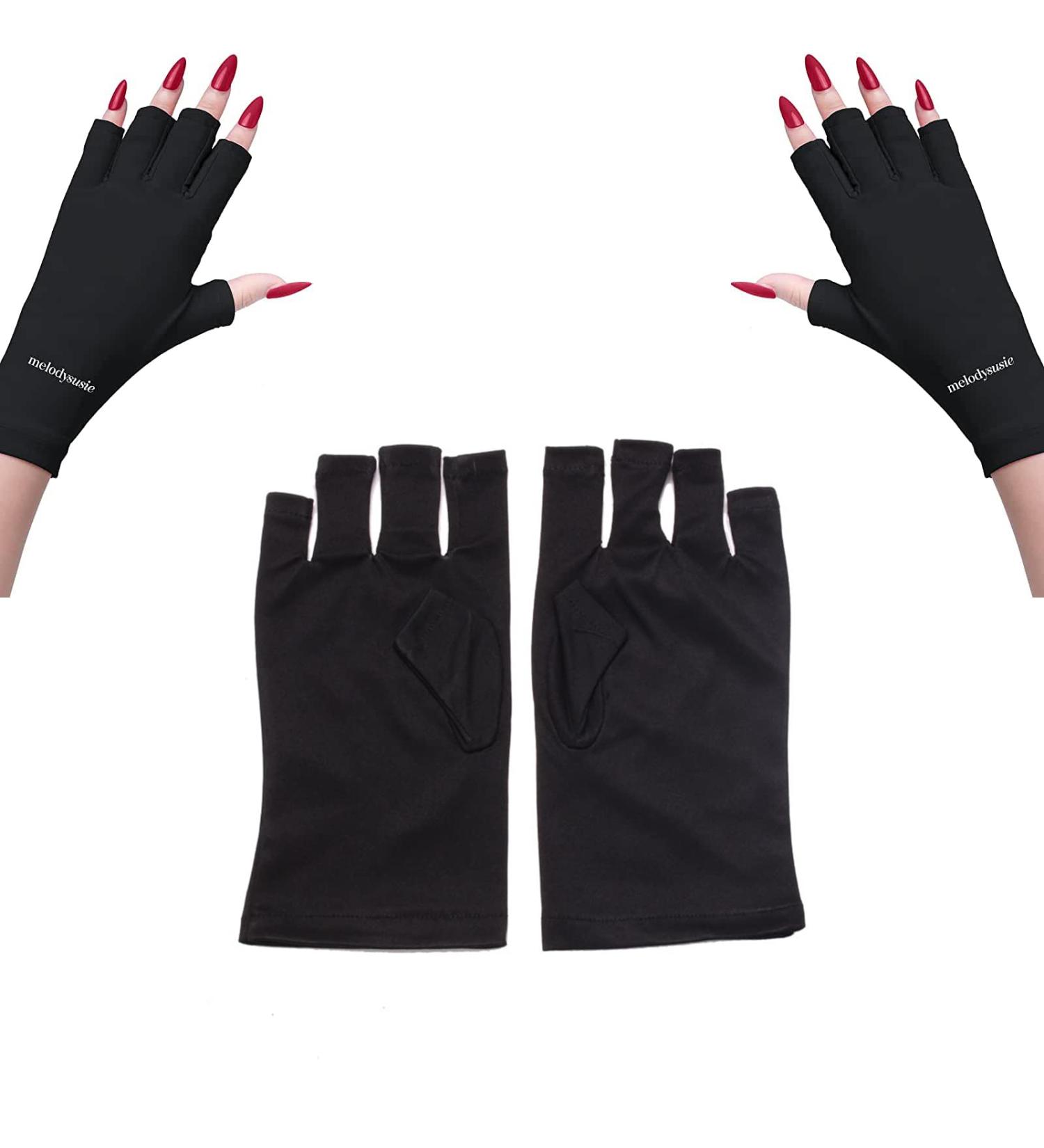 UV Shield Gloves for Nail Art | Anti-UV Fingerless Gel Manicure Gloves - Protect Hands from LED Lamps - Buy Online on SooperMarket.com