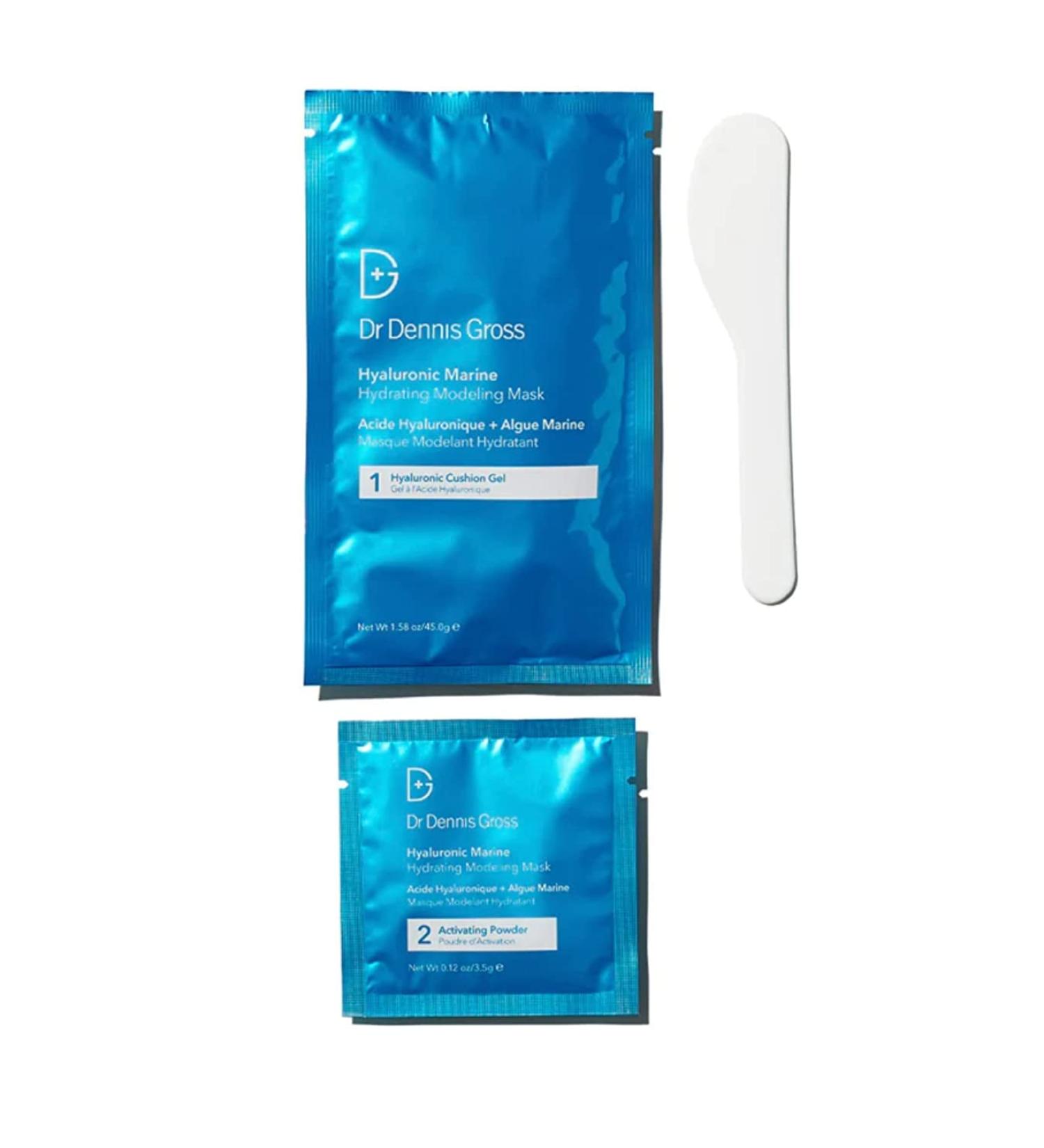 Dennis Gross Hyaluronic Marine Modeling Mask - 4 Treatments for Dehydrated Skin, Dull Complexion, Fine Lines & Wrinkles - Buy Online on SooperMarket.com
