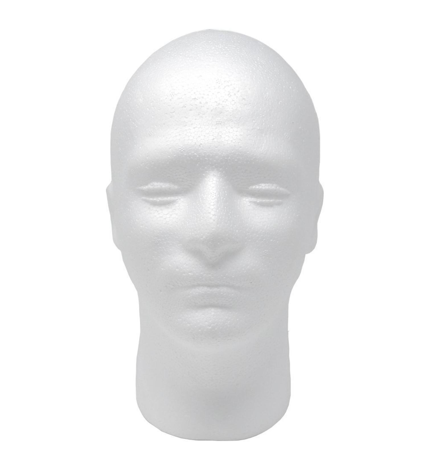 Male Styrofoam Foam Mannequin Wig Head 11 Inch - Pack of 1 | Lightweight and Durable for Displaying Wigs and Hats - Buy Online on SooperMarket.com