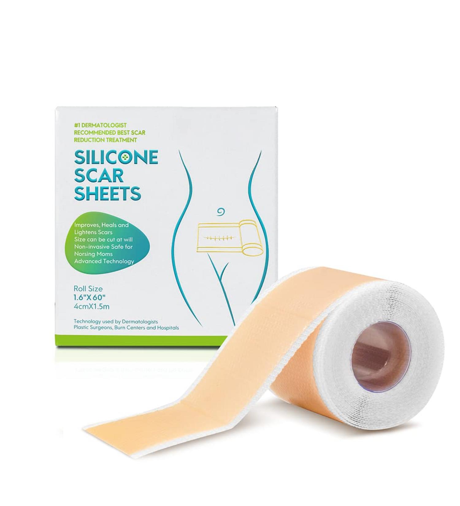 Silicone Scar Tape 4cm x 1.5m - Self Adhesive & Non-irritating - C Section & Burn Scar Removal - Meat Color - Buy Online on SooperMarket.com