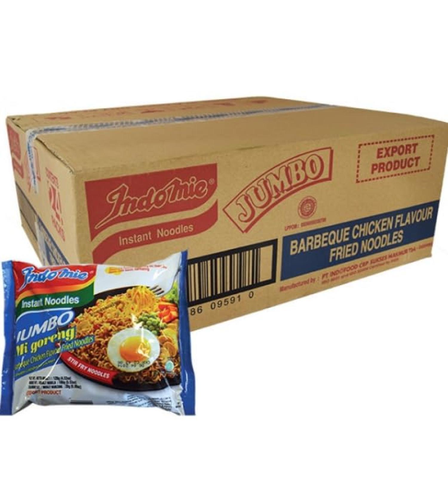 Indomie Jumbo Instant Noodles BBQ Chicken Flavour 24 x 127g - Buy Online on SooperMarket.com