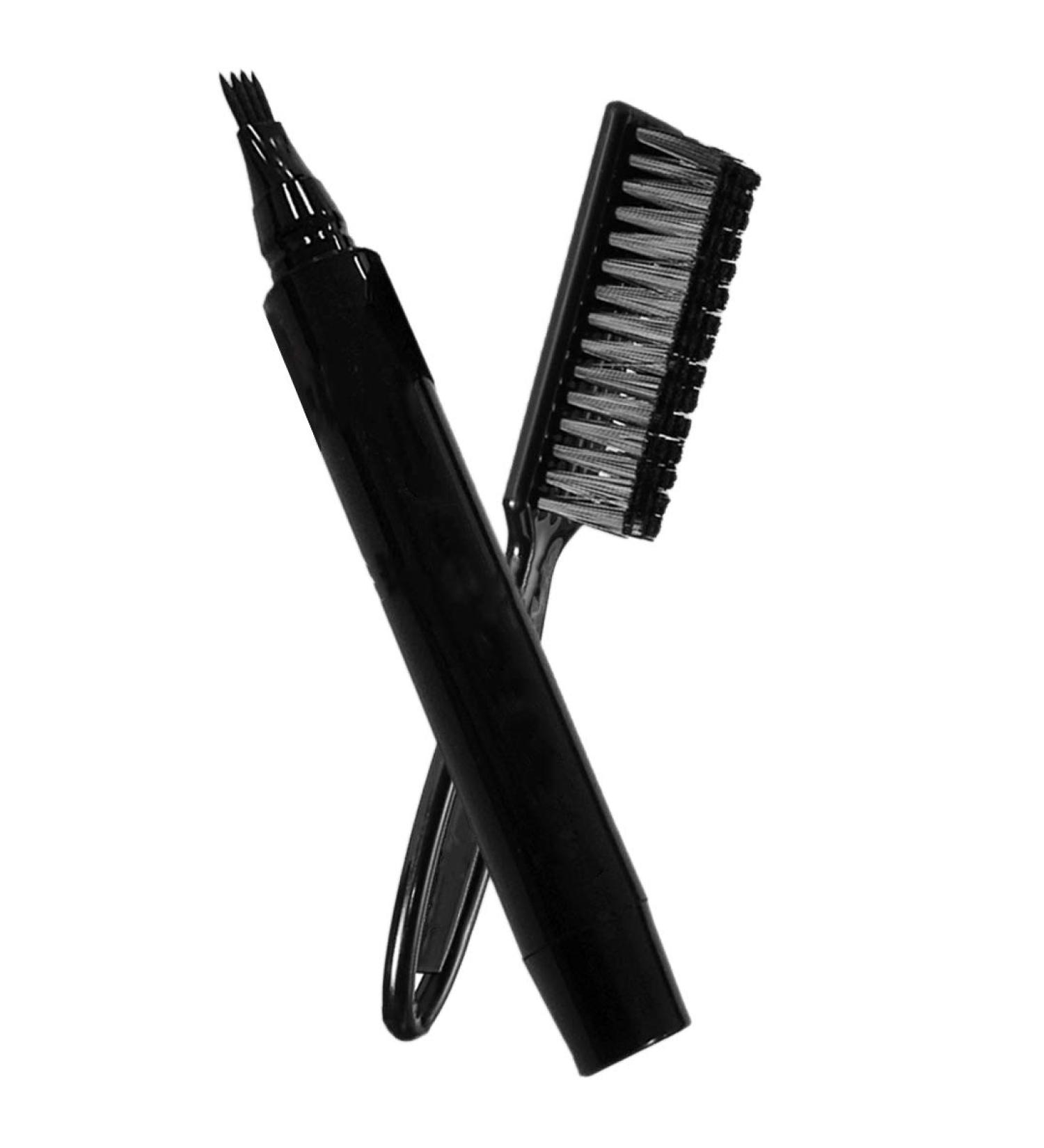 QUR 2pcs Beard Pen & Brush Set | Mustache Dyeing & Shaping Tools | Beard Enhancer in Black - International Shipping Available - Buy Online on SooperMarket.com