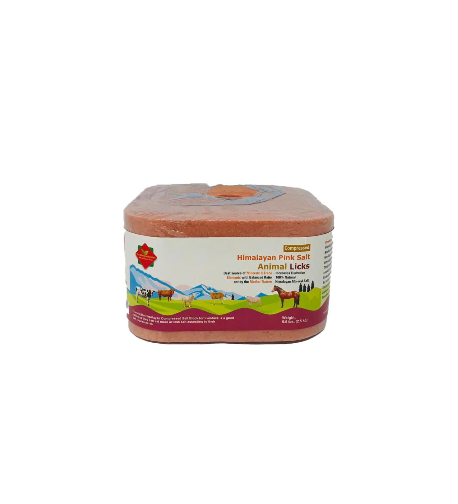Compressed Himalayan Animal Horse Lick 2.5 KG | Natural Pink Salt with strong hanging Rope Suitable for all Animals 2.5 kg Salt l Product from Pakistan - Buy Online on SooperMarket.com