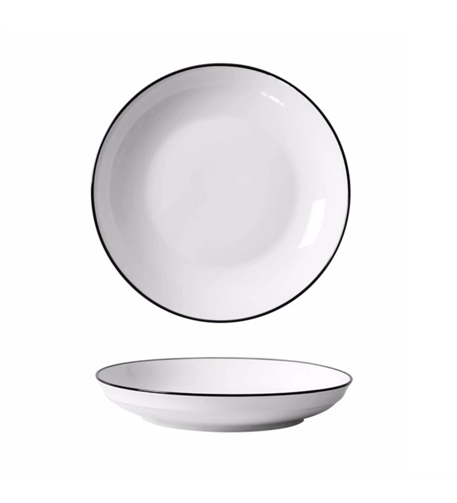 Serving Plates Ceramic Disc Household Dish Dish Dessert Dish Kitchen Restaurant Flat Dish White Minimalist Dinner Set Set of 4 Pack of 6 Pack of 10 Pack for Appetizer Dinner and Desserts (Color : B Small B - Buy Online on SooperMarket.com
