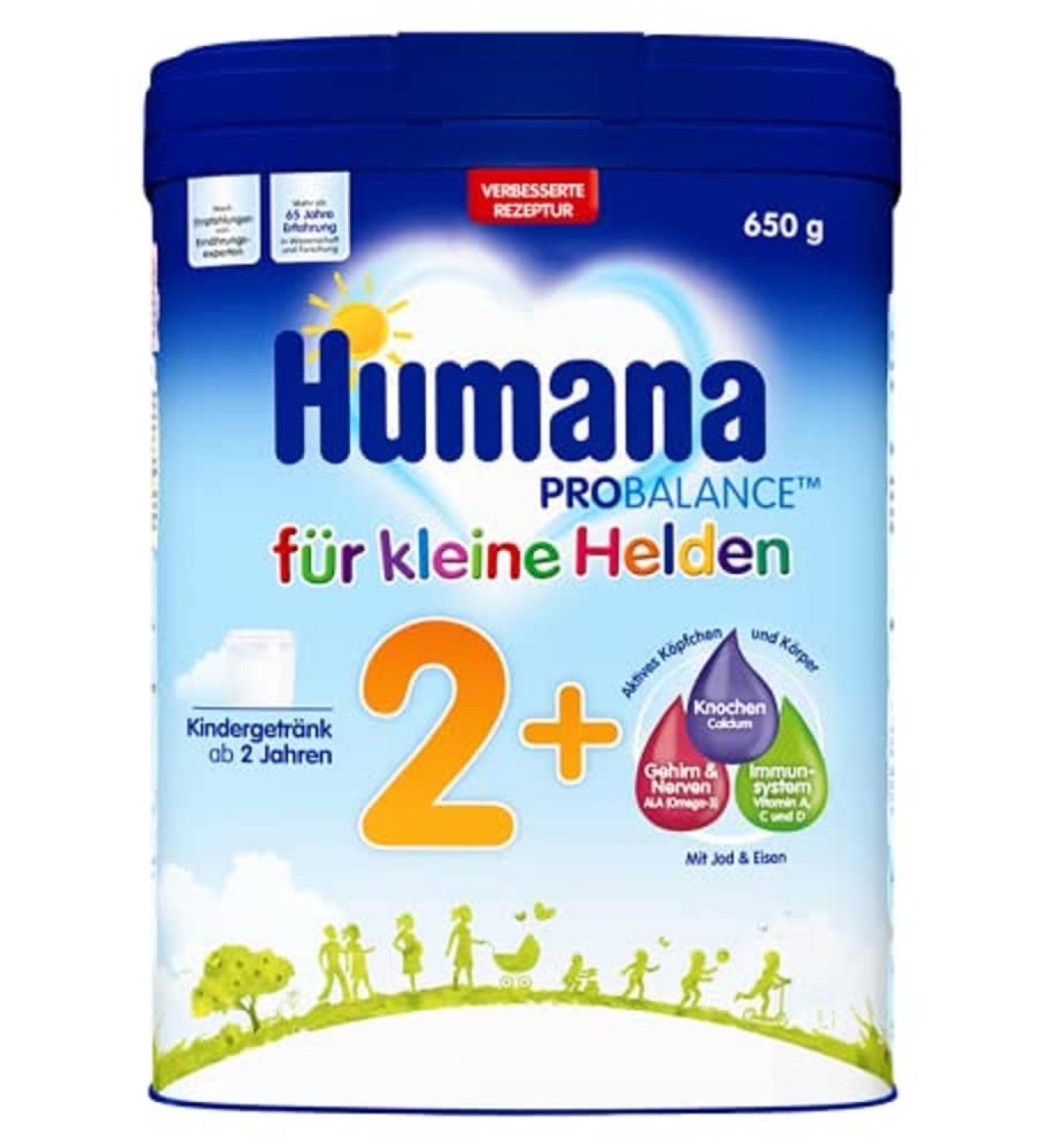 Humana Children's Drink 2+ Nutrient-Rich Milk Powder for Toddlers (650g) - Ideal for Ages 2+ as an Occasional Drink or Meal Addition - Buy Online on SooperMarket.com