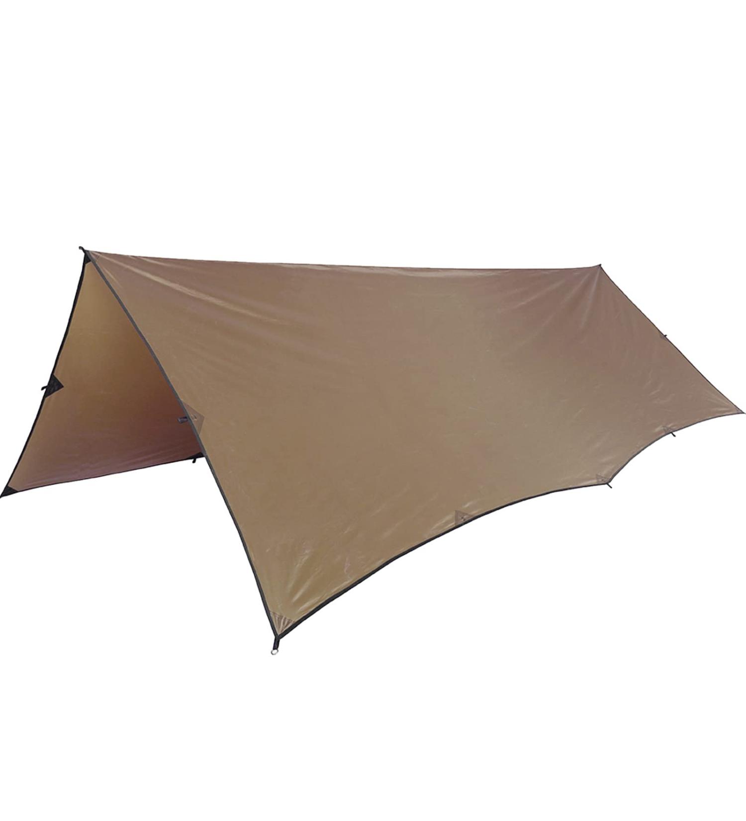 OneTigris Bulwark Camping Tarp | 100% Waterproof Bushcraft Shelter | Lightweight Hammock Rain Fly | Large 12.8ft x 9.5ft | Coyote Brown - Buy Online on SooperMarket.com