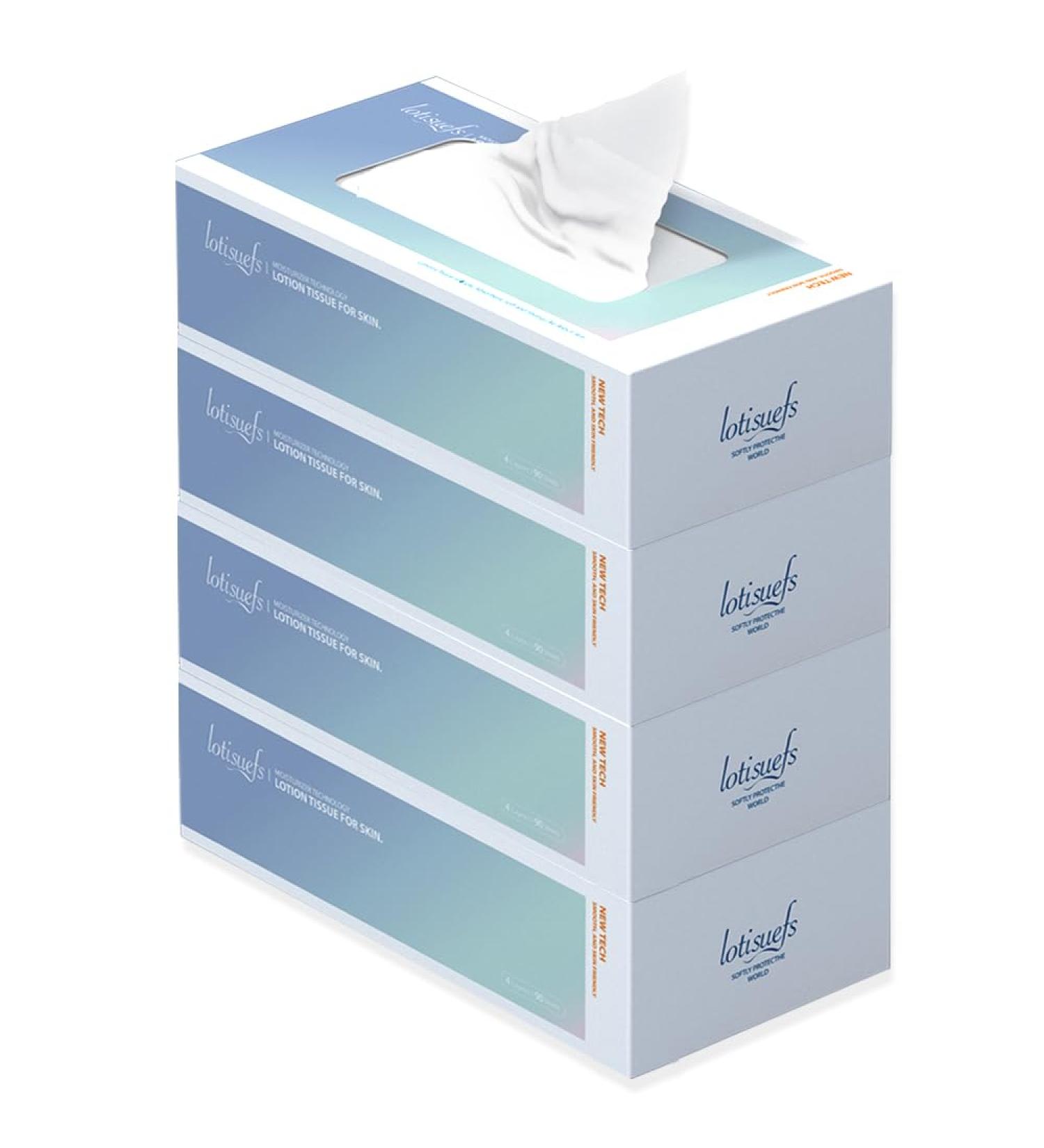 Soft Tissue - 4 Packs 90 Sheets Each - Silky Moisture-Giving Gentle on Sensitive Skin - Perfect for Repeated Wiping Without Pain or Redness - Buy Online on SooperMarket.com