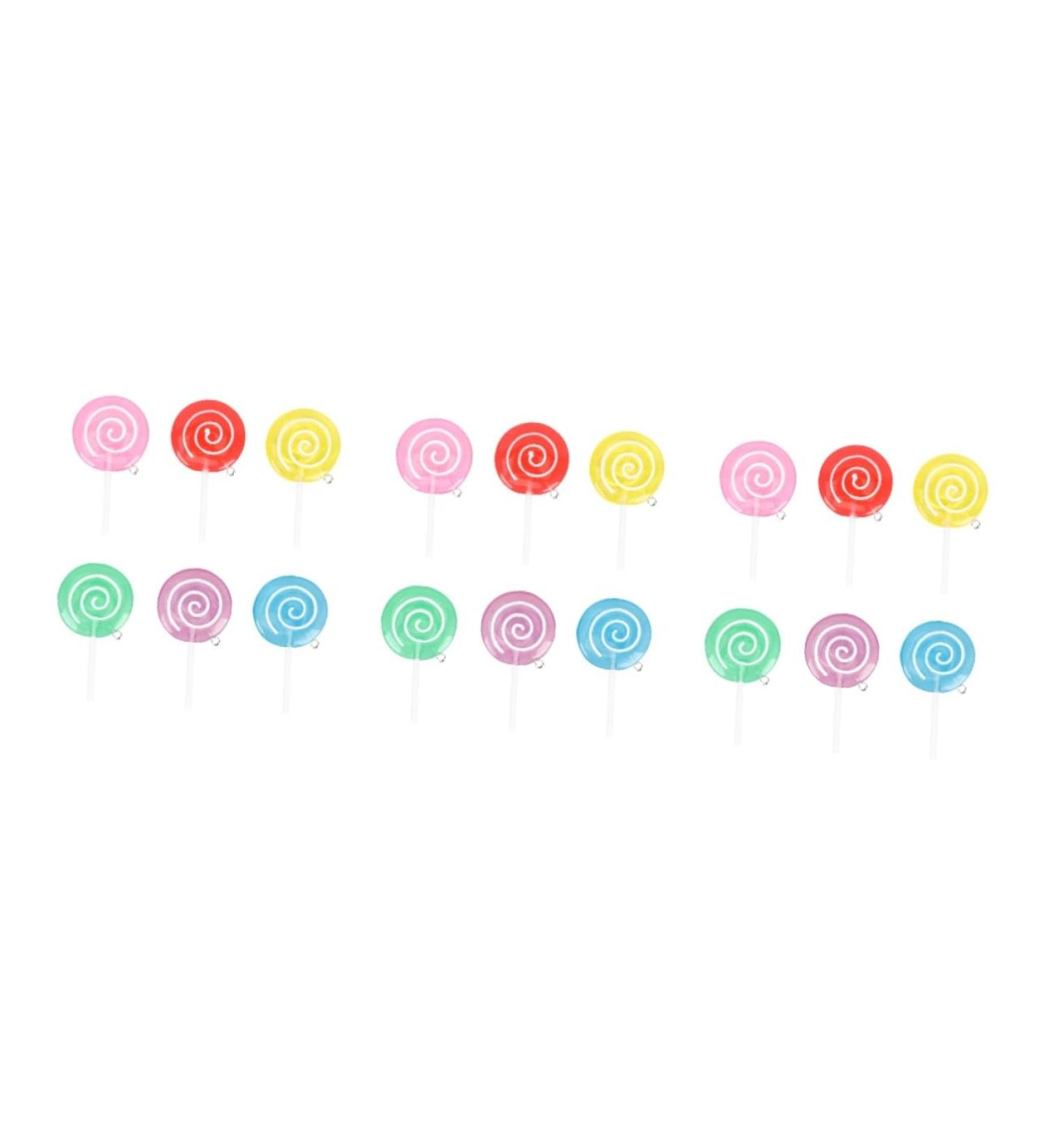 ibasenice 18 Pcs Lollipop Model Tree Hanging Ornaments Candy Cane Decoration Lollipop Props Miniature Landscape Decor Rainbow Swirl Lollipop Toys Models Plastic Child House Window 6X3.2CMx3pcs 1 - Buy Online on SooperMarket.com