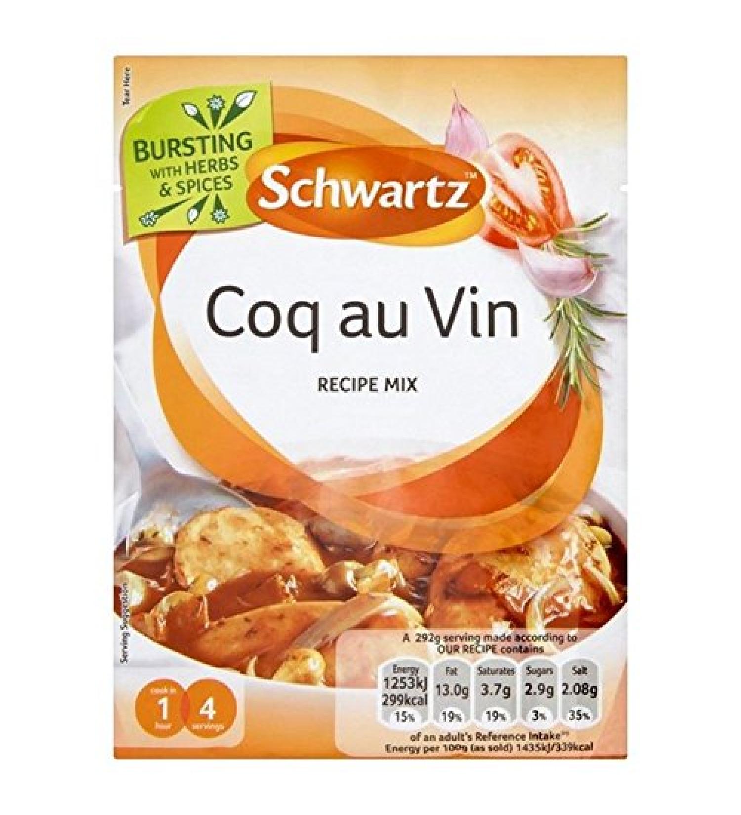 Schwartz Coq Au Vin Authentic Mix 35g (Pack of 4)