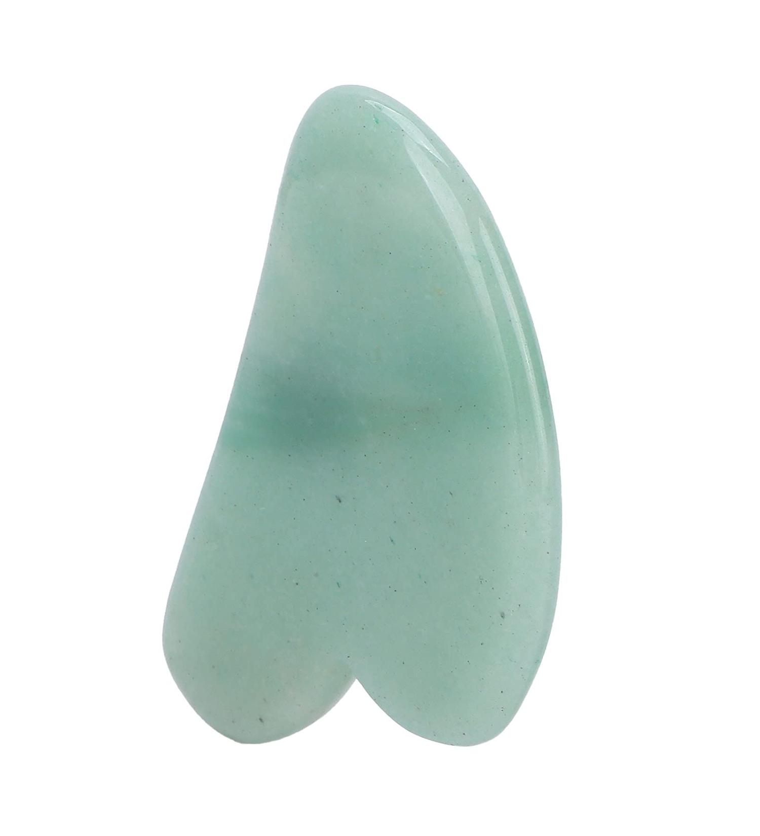 Aventurine Scraping Board Face Massage Tool Gua Sha Green Unique Design for Meridian Dredging  - Buy Online on SooperMarket.com