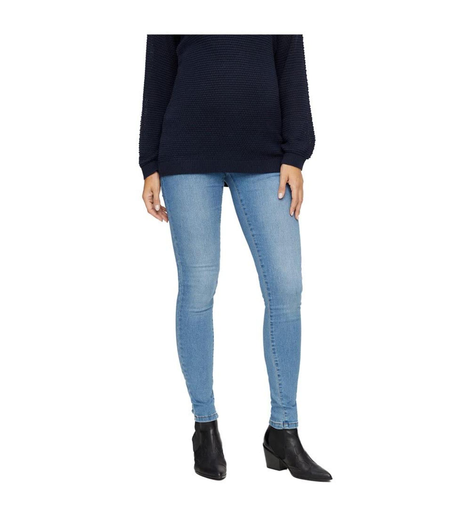 MAMALICIOUS Women's Mlono Slim Jeans in Washed Light Blue Denim - Size 24 - Buy Online on SooperMarket.com