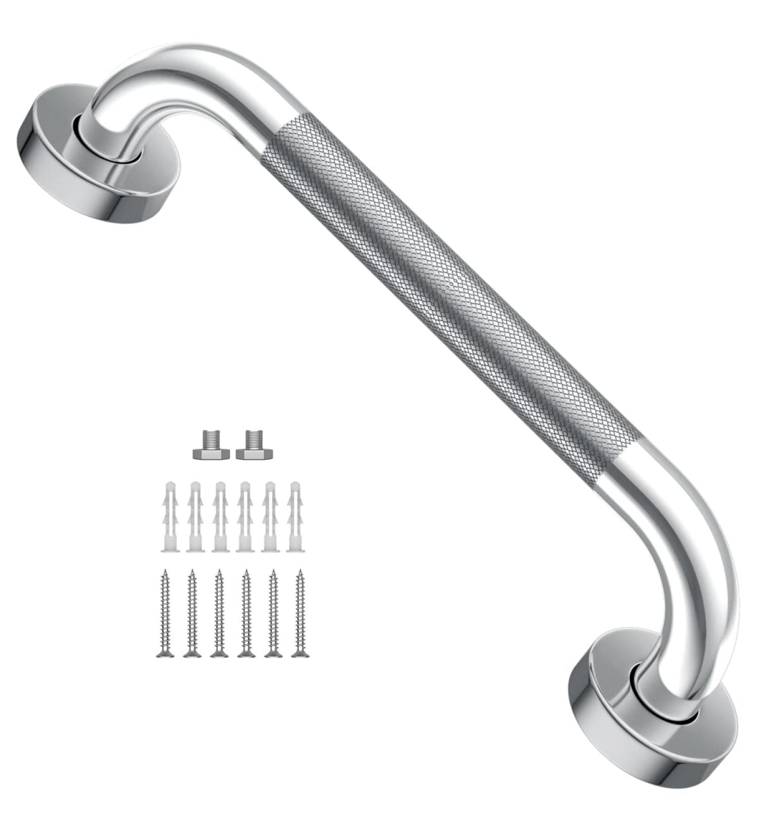 Brushed Nickel Shower Grab Bar w/Anti-Slip Knurled Grip 12 Inch Munzong Stainless Steel Bathroom Grab Bars Safety Bar Balanced Handrail Handicap Injury Elderly Senior Assist Support Shower Handle 12IN Brushed Nickel - Buy Online on SooperMarket.com