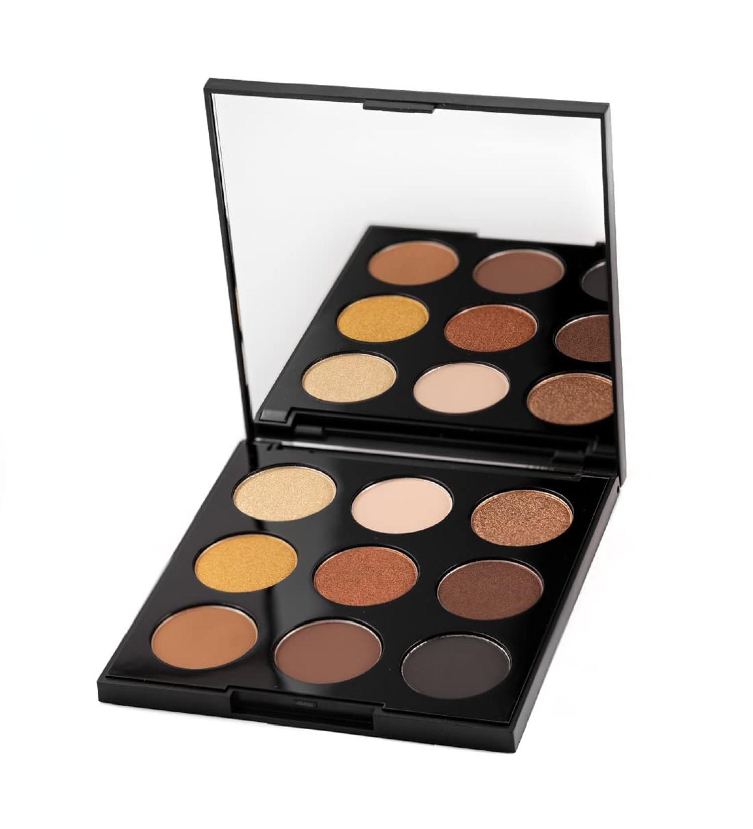 Palladio Ultimate 9-Color Eyeshadow Palette - Talc-Free Formula, High Pigmented Matte & Shimmer Shades in Golden Sands - Long Lasting, Blendable Professional Makeup - Buy Online on SooperMarket.com