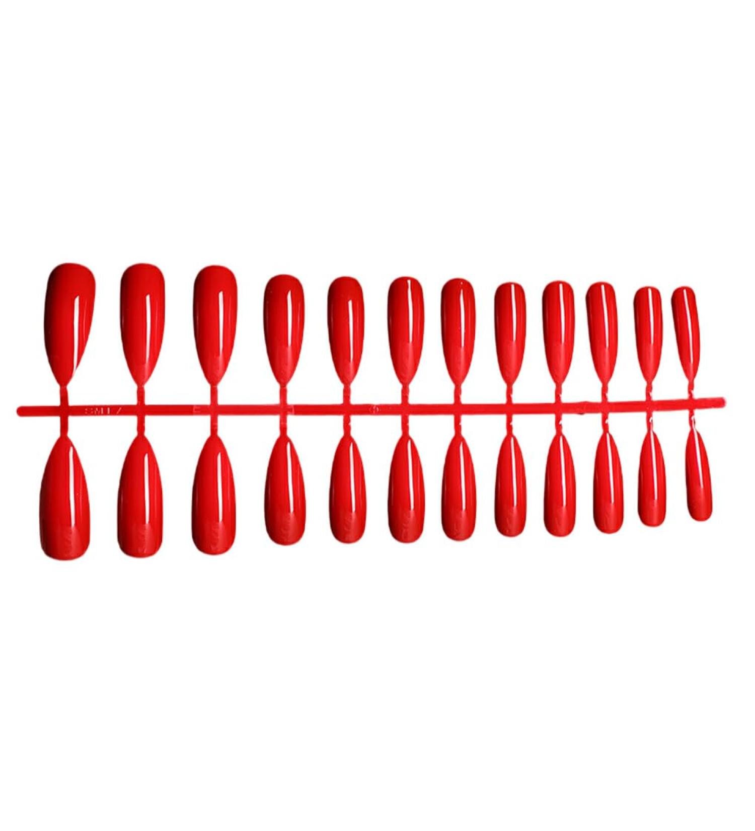 Dajidafu 1 Set False Nails Long Press Nail Tips Full Cover Artificial Fingernails Nail Art Simple Style for Women Girls Beginners SM17P63 Red - Buy Online on SooperMarket.com