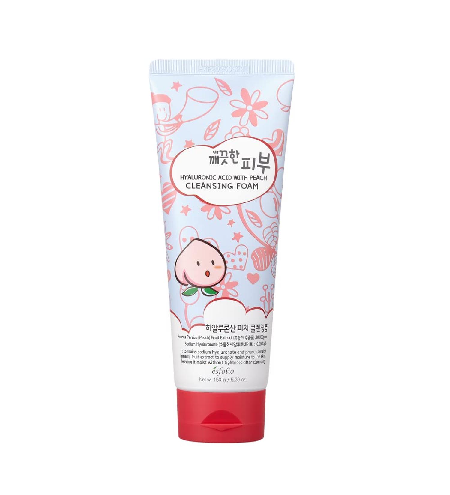 esfolio Hyaluronic Acid with Peach Cleansing Foam 5.29oz