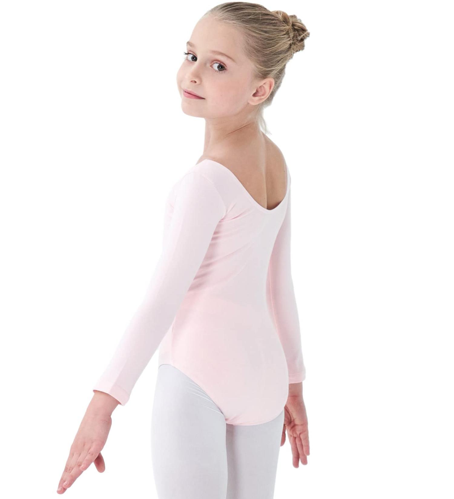 Danswan Long Sleeve Leotard for Girls | Ballet Pink Gymnastic Bodysuit | Classic 13-14 Years - Buy Online on SooperMarket.com