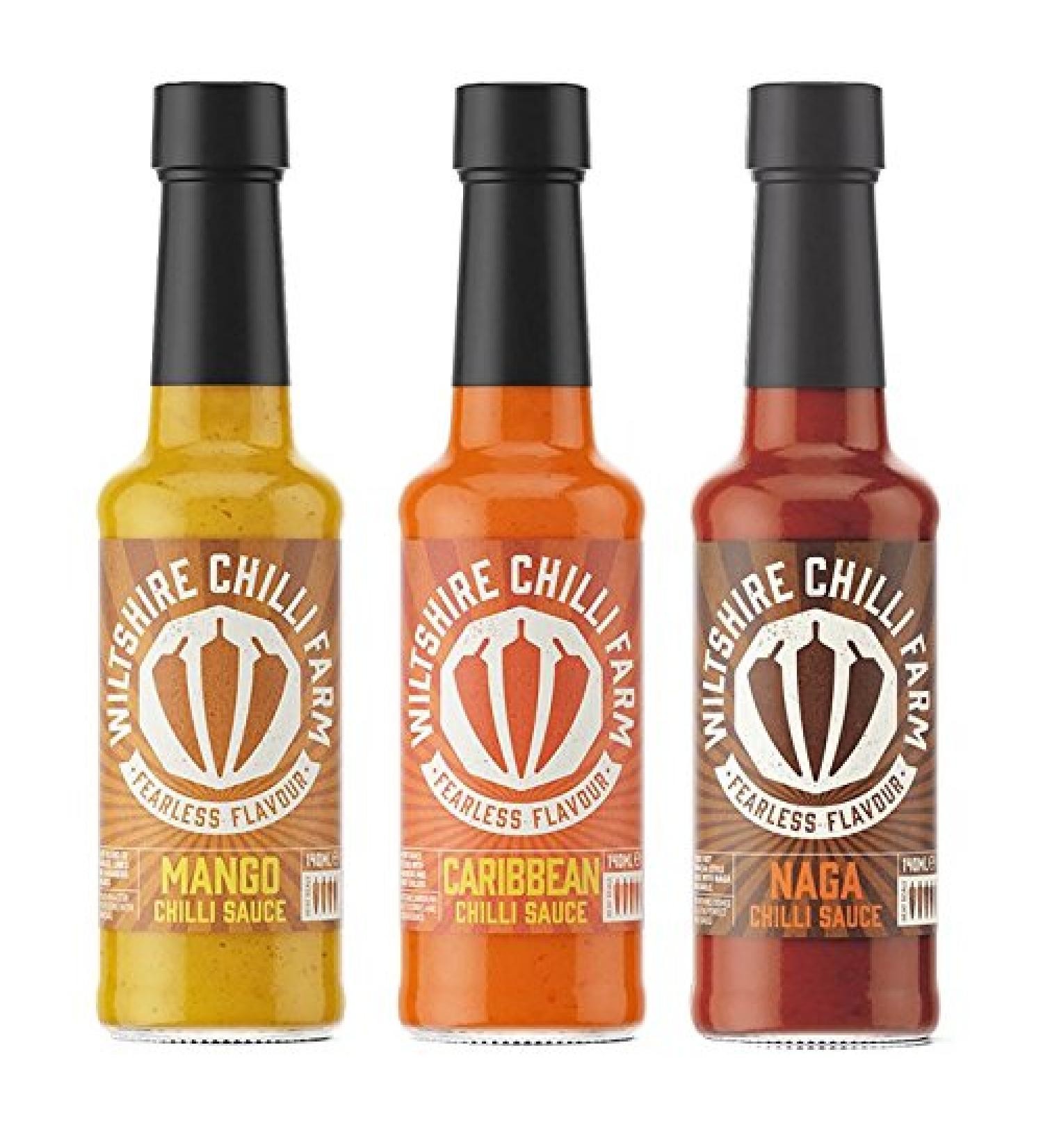 Wiltshire Chilli Farm Mango Caribbean and Naga Hot Chili Sauce Set (1 piece)
