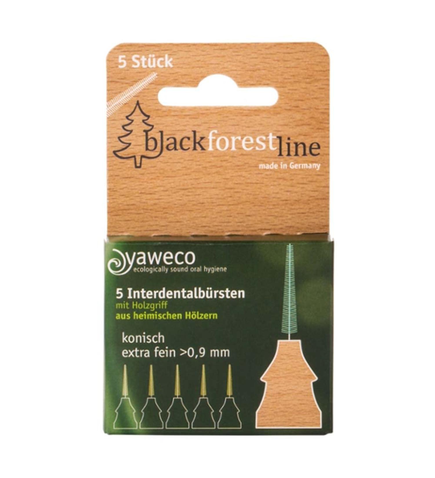 Yaweco interdental brushes with wooden handle 5 pieces