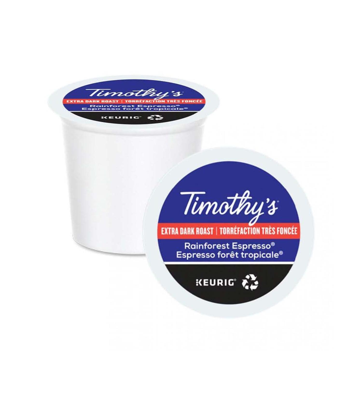 Keurig TIMOTHY'S Rainforest Espresso Extra Bold K-Cup 96 Count - Buy Online on SooperMarket.com