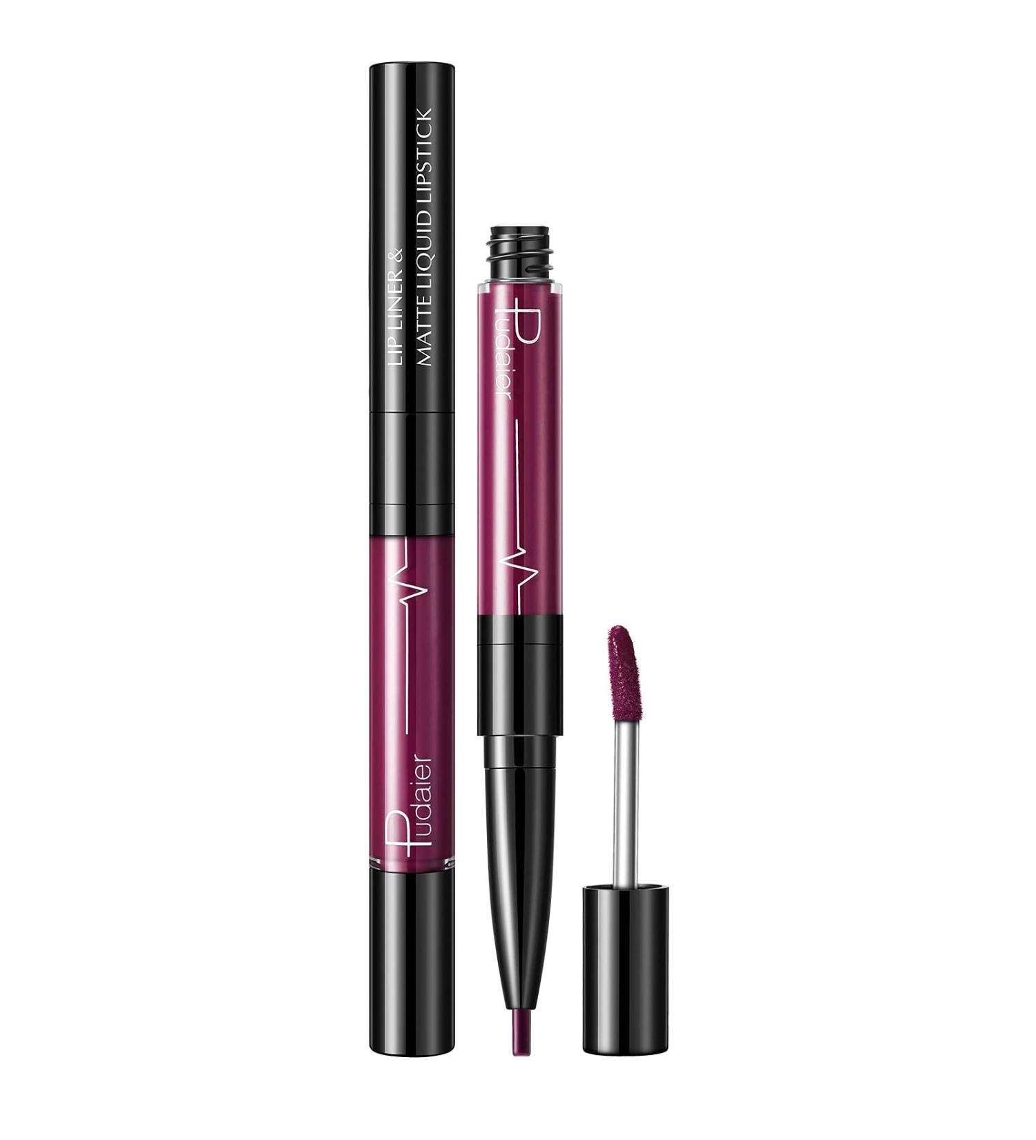 Buy 2-in-1 Matte Lipstick & Long-Lasting Liquid Lip Gloss - Highly Pigmented Non-Fade Durable | International Shipping Available - Buy Online on SooperMarket.com