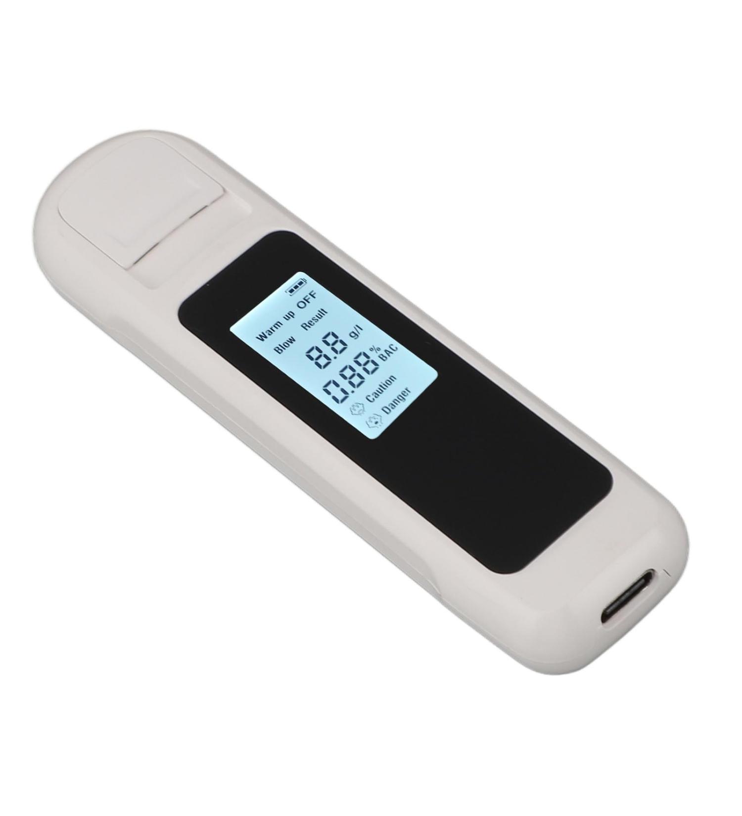 Breathalyzer Alcohol Tester High Accuracy LCD Display USB Charging Portable Automatic Shutdown Breath Alcohol Tester for Home Personal (White) - Buy Online on SooperMarket.com