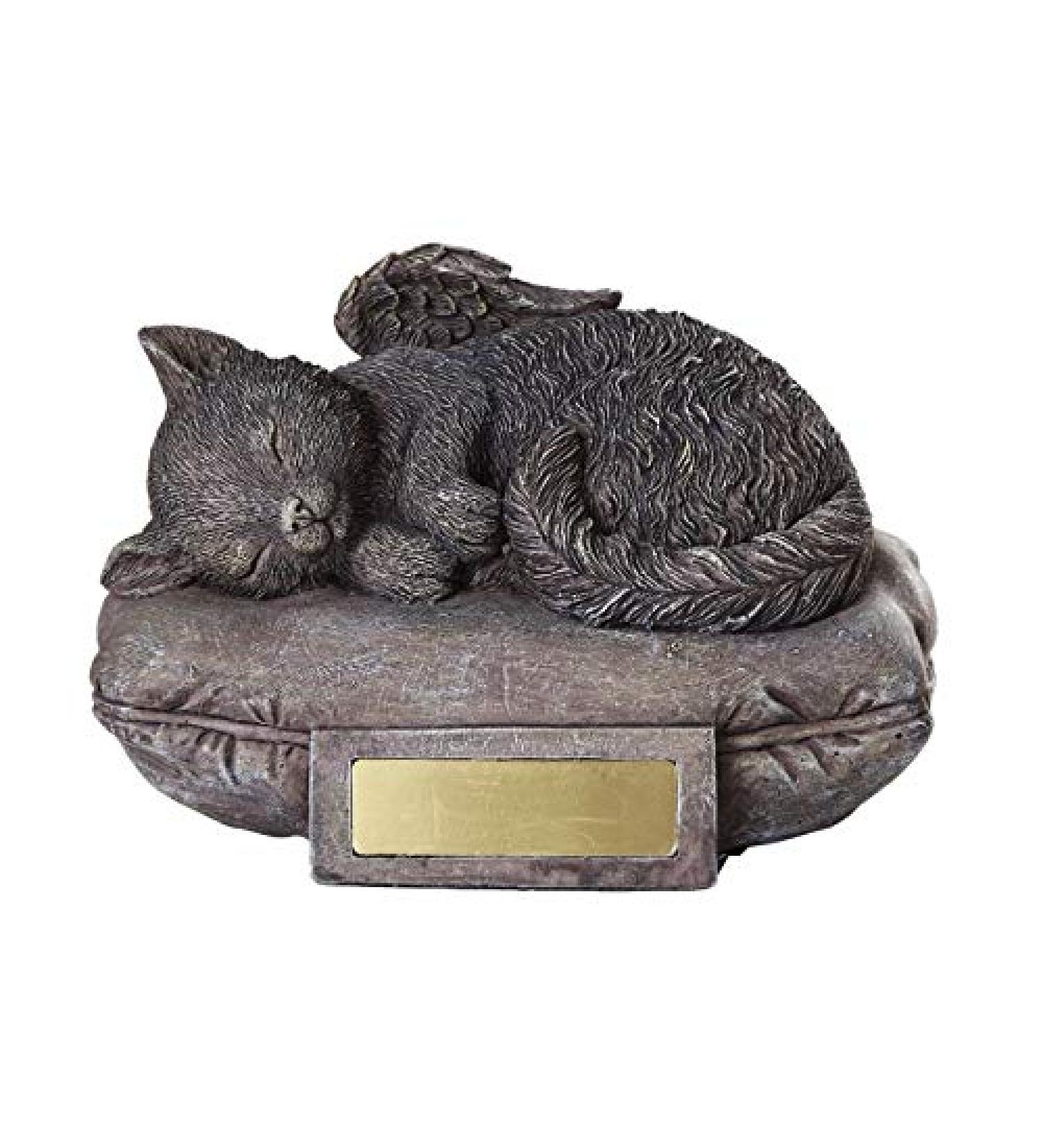 Pacific Giftware Pet Memorial Angel Cat Sleeping On Pillow Cremation Urn Bottom Load 30 Cubic Inch