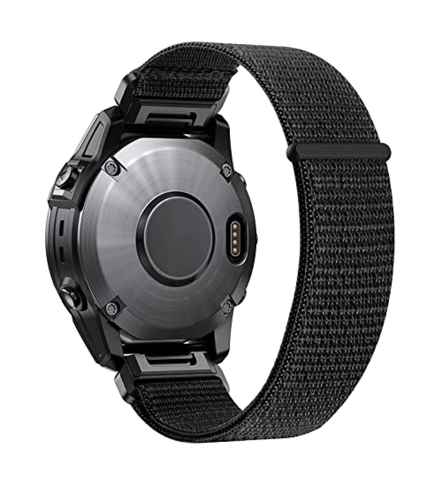 CUZOW Nylon Velcro Bands Compatible with Fenix 7/Fenix 6/6 Pro/Fenix 5/5 Plus/Epix 2  22mm Quick Easy Fit Nylon Watch Band Breathable Replacement for Forerunner 935/945/Approach s60/S62/Quatix 5/6 Black - Buy Online on SooperMarket.com