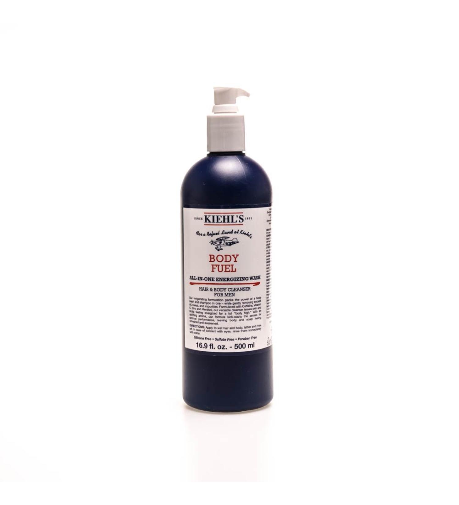 Kiehl's Body Fuel All-In-One Energizing Wash Hair & Body Cleanser foe Men  16.9 Ounce Unscented 16.9 Fl Oz (Pack of 1)