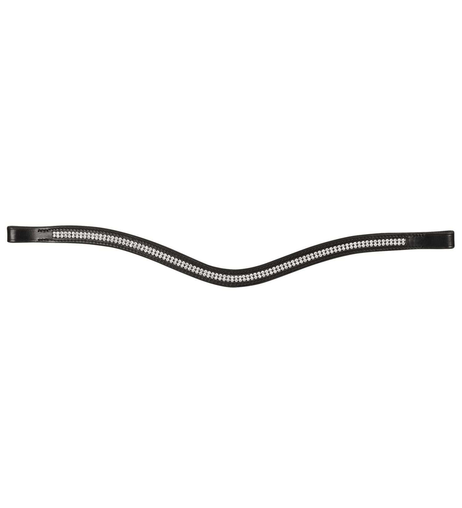 Horse strap for horses Warmblood thoroughbred start U-2Lrystal Shuttle Schwarz Glitzer Gerriemen Wiesbaden with rhinestones curved for bridle (COB (thoroughbred) black) COB (thoroughbred) black