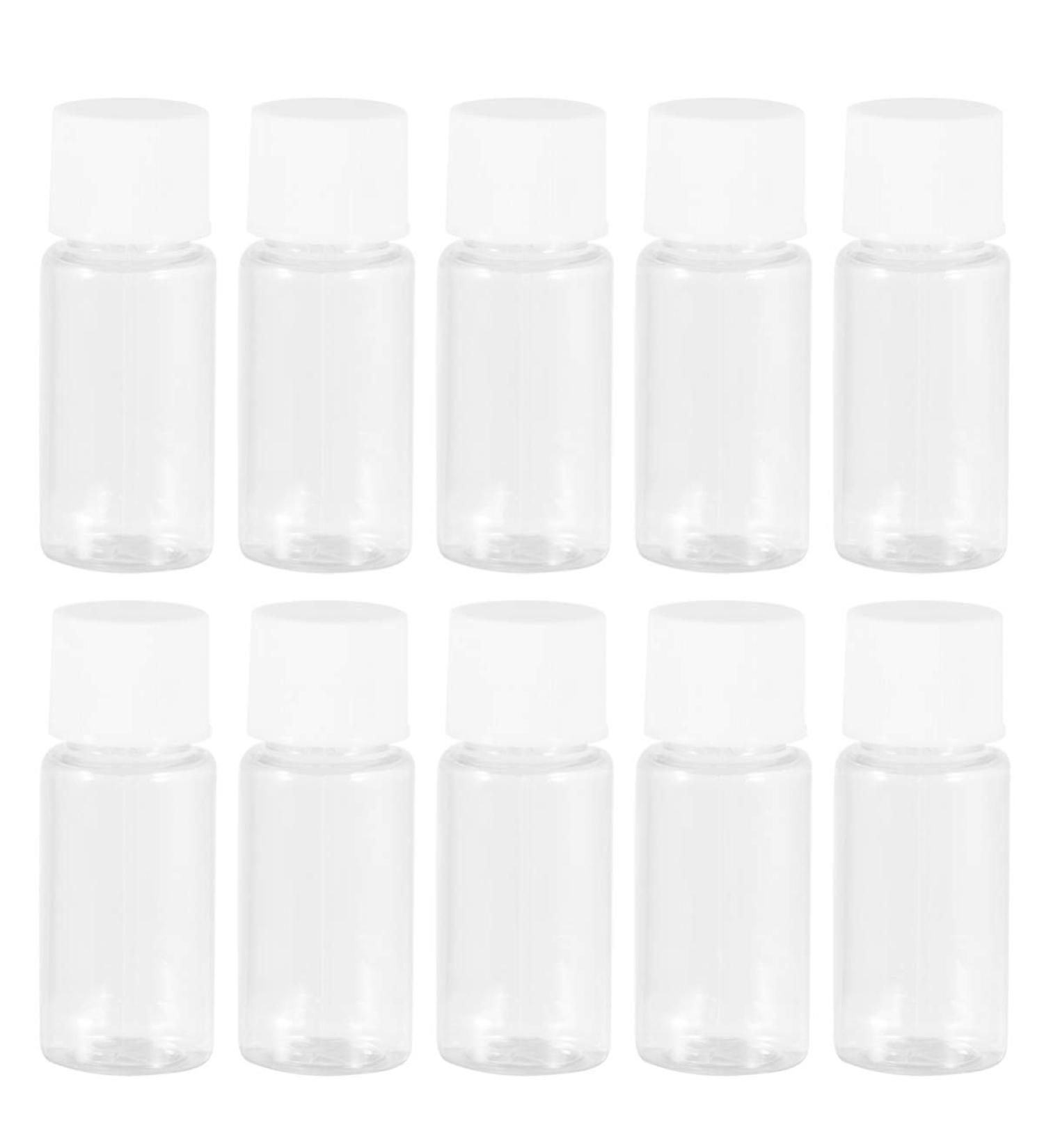 Buy Kallory 25 Mini Sample Bottles 10ml - Refillable Transparent Cosmetic Containers for Shampoo & Lotion - Ideal for Travel & Samples - Buy Online on SooperMarket.com
