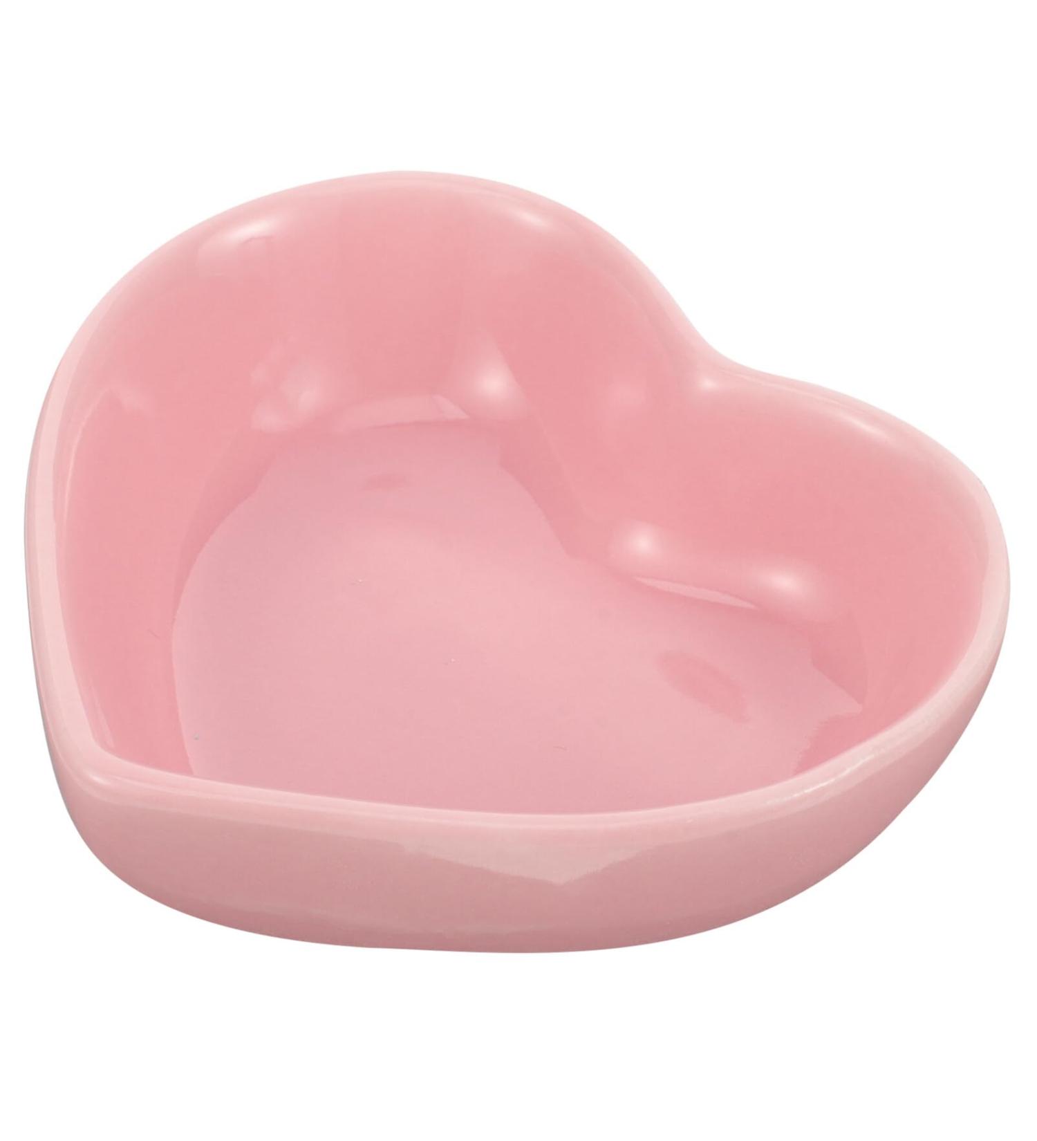 POPETPOP pet bowl food guinea pig hamster feeder chinchilla bowl hamster saucer kitten bowls heart shaped hamster water bowl hamster supplies small cat bowl chipmunk squirrel ceramics 8x7cm Pink - Buy Online on SooperMarket.com
