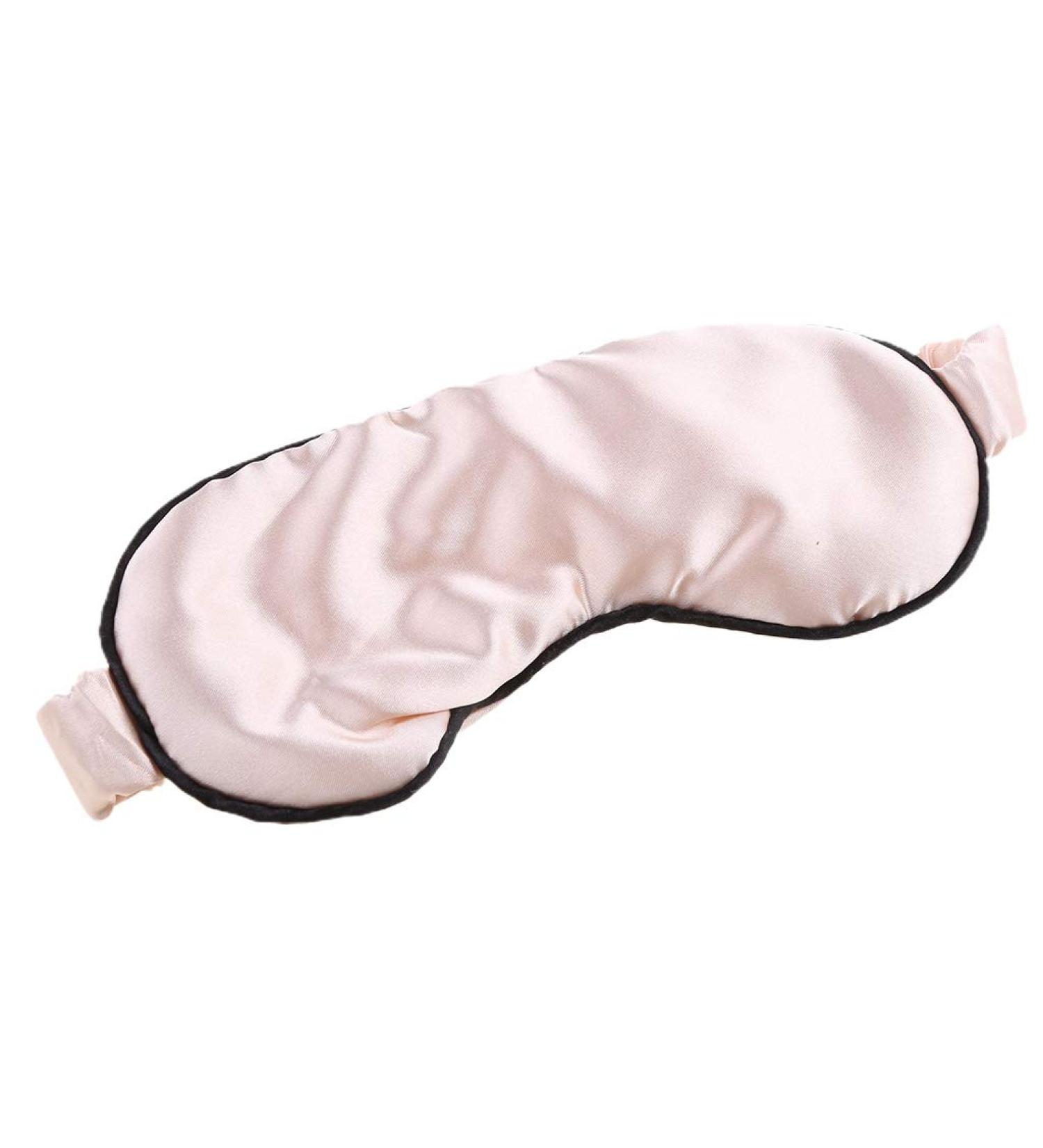 Zeiwohndc Double Sided Imitation Silk Satin Sleep Eye Mask - Women's Solid Color Anti-Aging Skin Care Blindfold with Elastic Band - Buy Online on SooperMarket.com